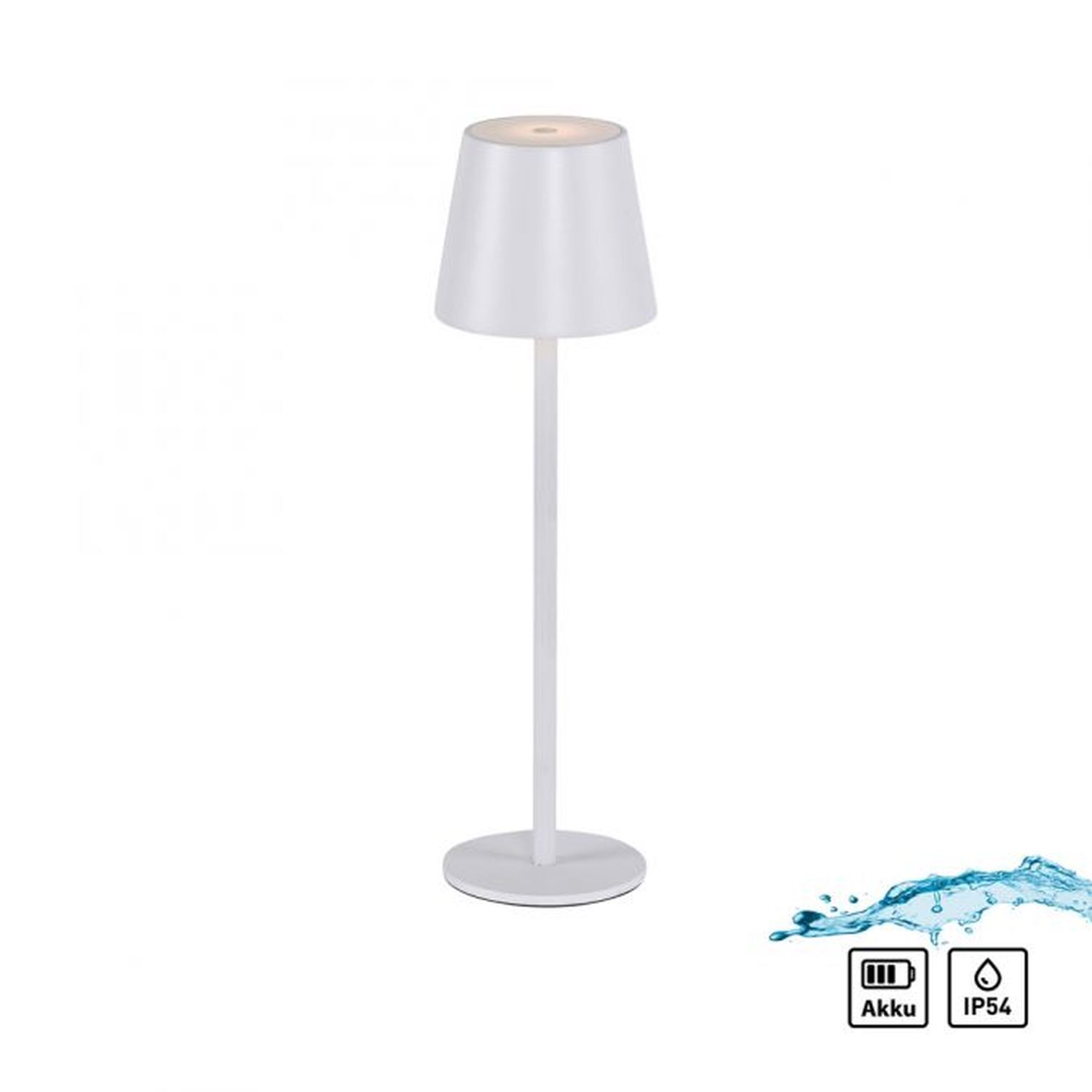 LED Akku Tischlampe Metall IP54 Touch Dimmen 3000 K