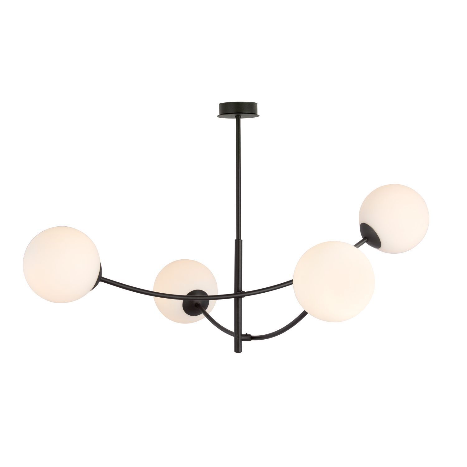 Deckenlampe Schwarz Weiß L: 89 cm schwenkbar E14 4-flammig Leuchter, Lampe, Deckenventilator, Gerät, Elektrisches Gerät