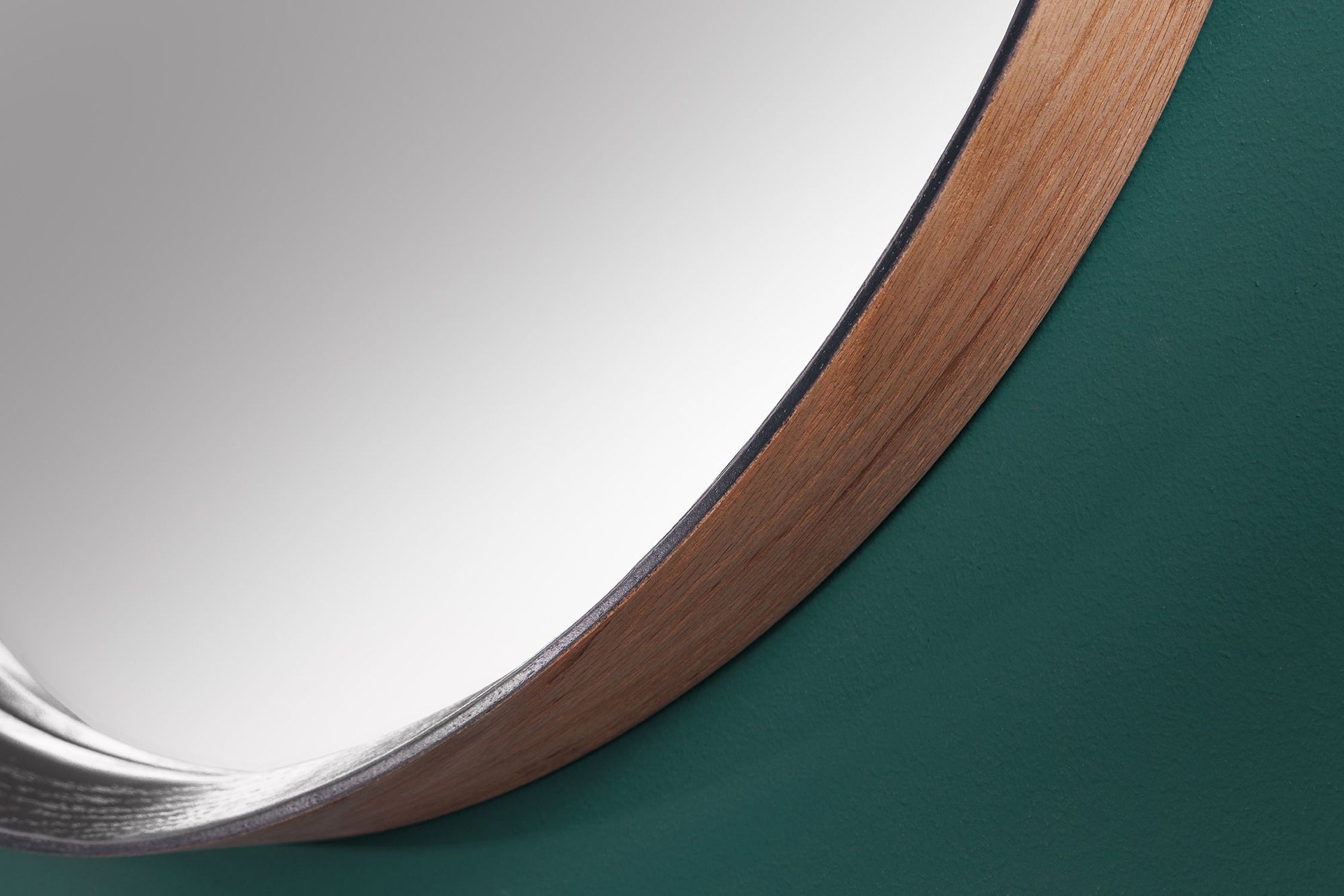 Wandspiegel Holz rund Ø 70 cm Handarbeit Schwarz Natur Photographie, Eishockeyschläger, Eisbahn, Eislaufen, Sport