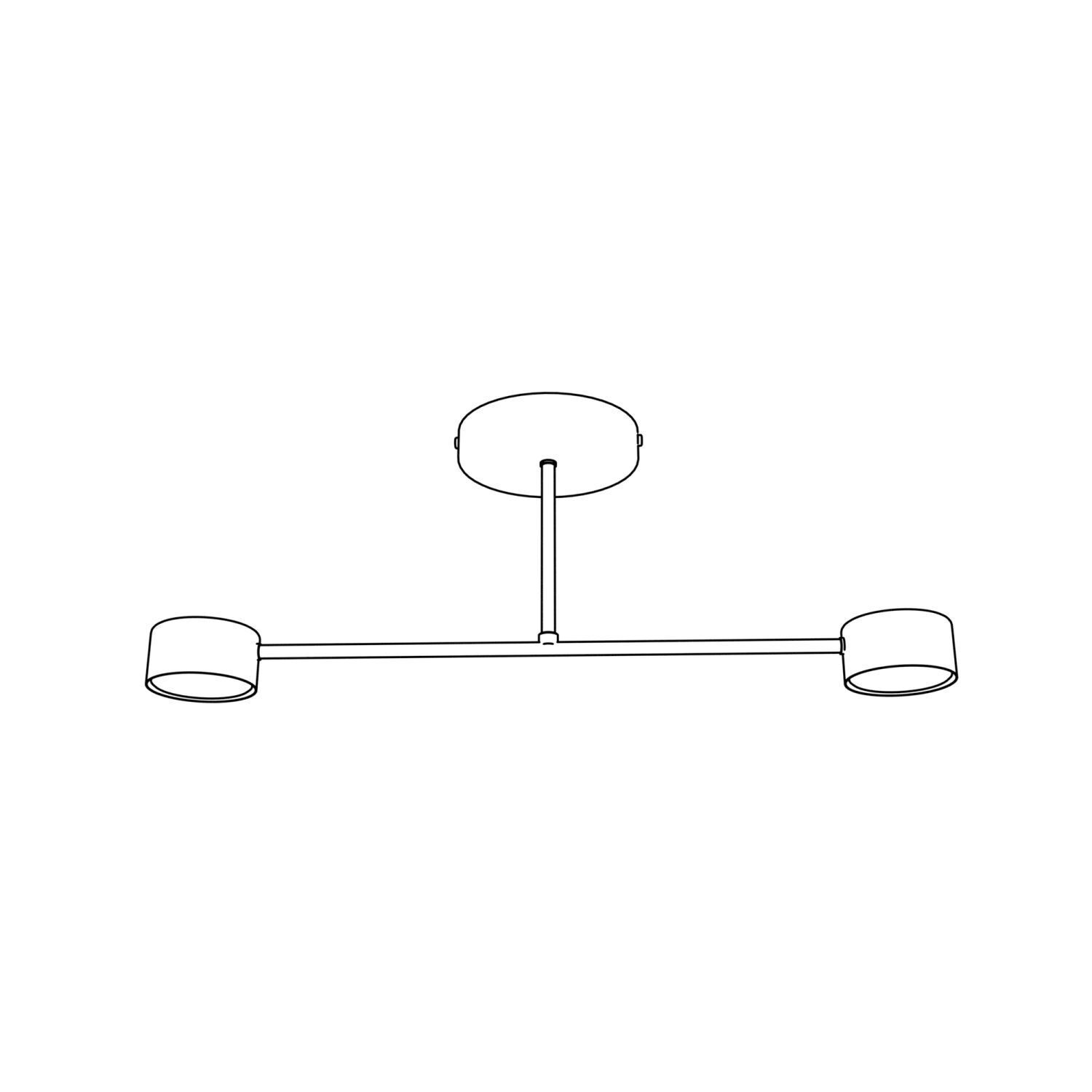 Plafonnier blanc métal GX53 2 flammes accentuées