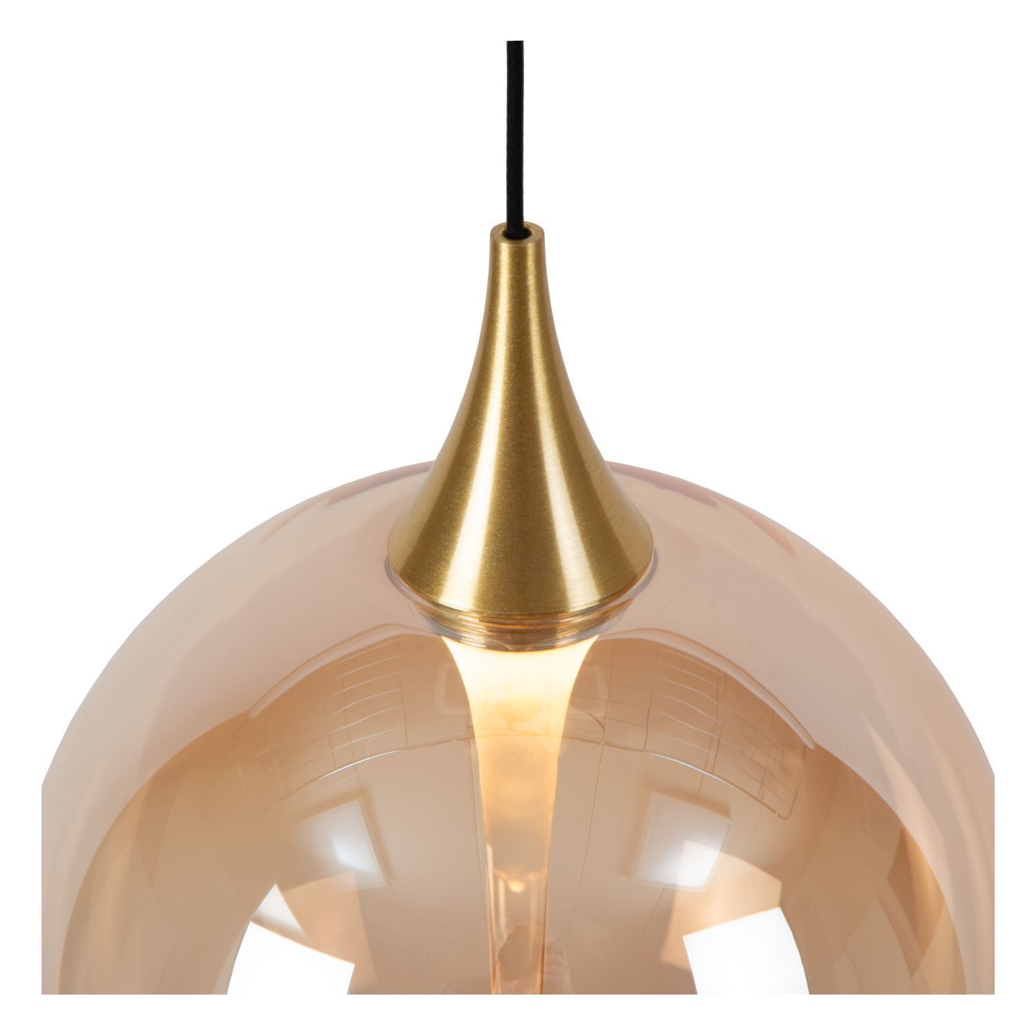 LED Hängelampe Bernstein 3-flammig 2700 K L:36 cm hängelampe, pendant lampe, gold, metallisch, glänzend