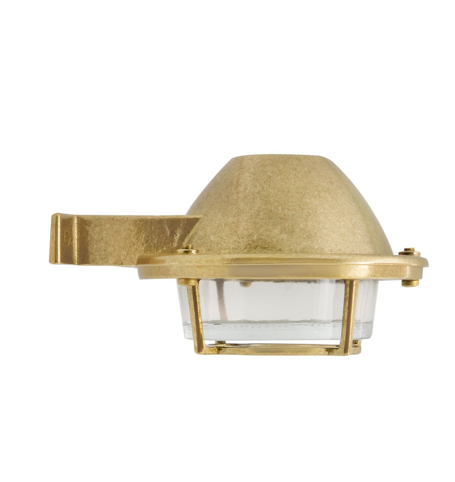 Außenwandlampe Messing massiv Glas 14 cm breit IP64 G9 Beleuchtung, Leuchte, Lampe