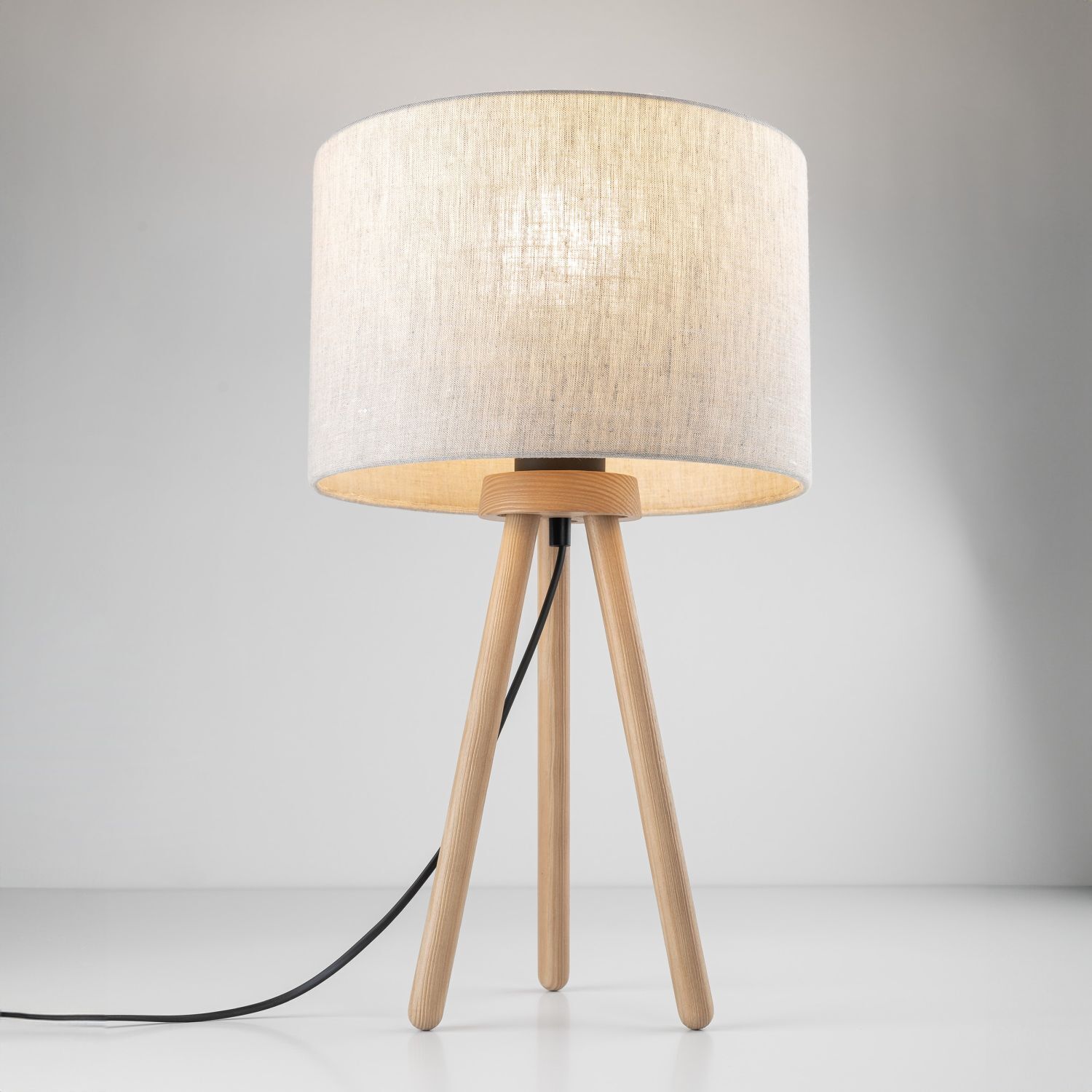 le60792-tischlampe-holz-stoff-46-cm-klein-natur-skandinavisch-e27-tischleuchte-dreibein-6 Tischlampe, Stehlampe, Holz, Lampenschirm, dreibein