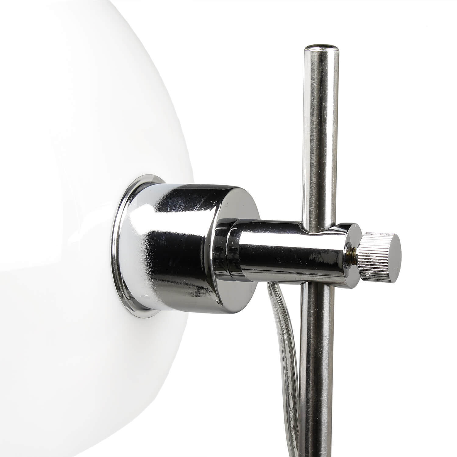 Stehlampe Wohnzimmer Leseleuchte Chrom Weiß Bauhaus Lampenhalter, Chrom, Metall, Klemmhalter, Schalter