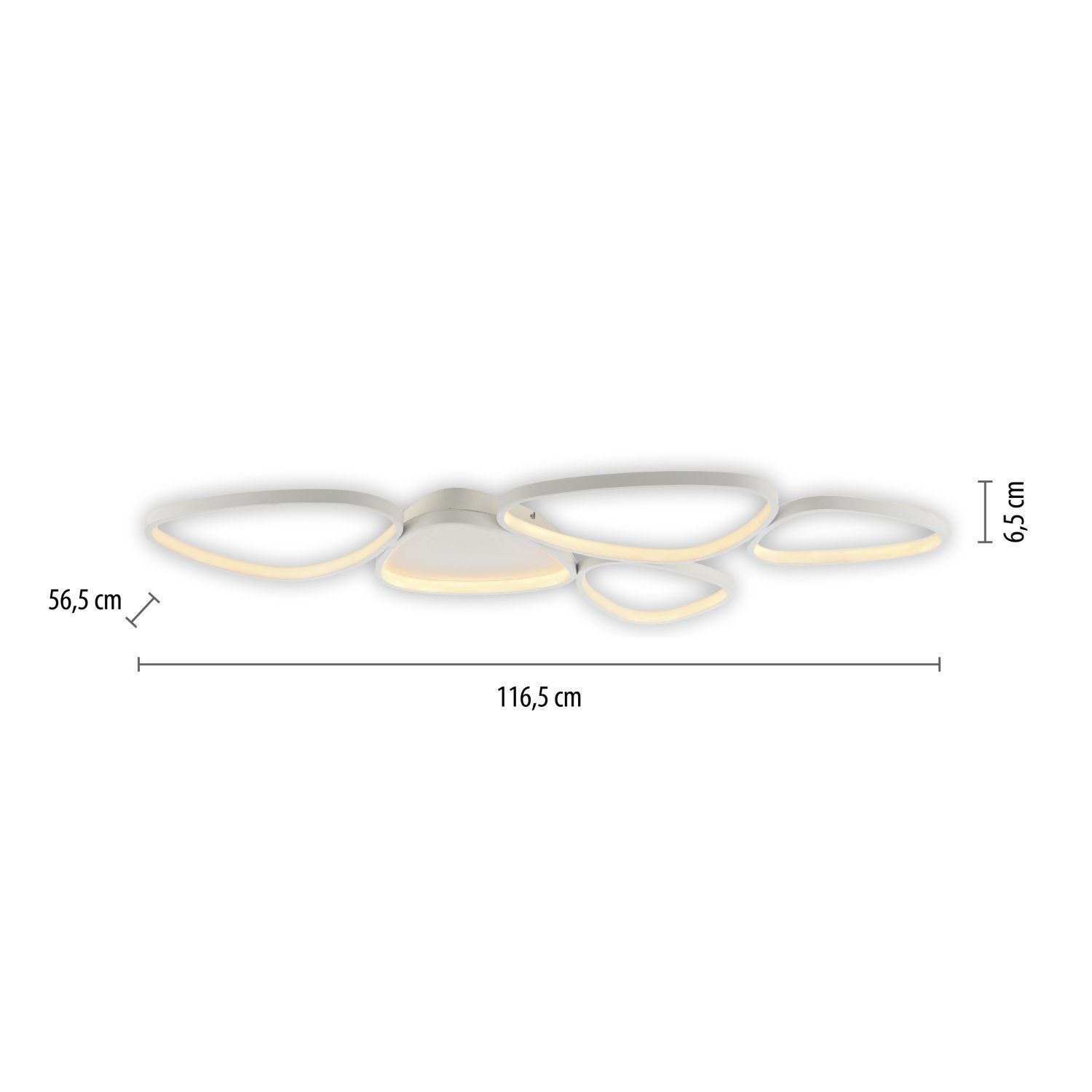 LED Deckenlampe Weiß Metall 3000 K 6100 lm L:116,5 cm Zubehor, Schmuck