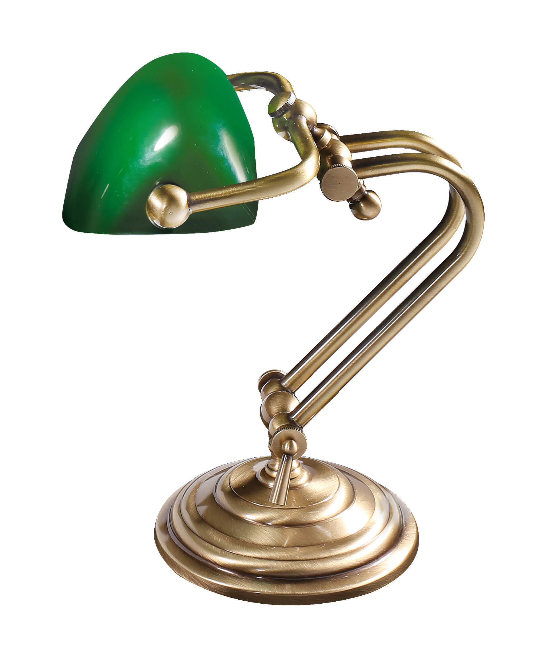 gblm3000pobs-tischleuchte-vintage-bronze-hell-gruen Tischlampe, Brass, Grüner Lampenschirm, Schreibtischlampe, Metall