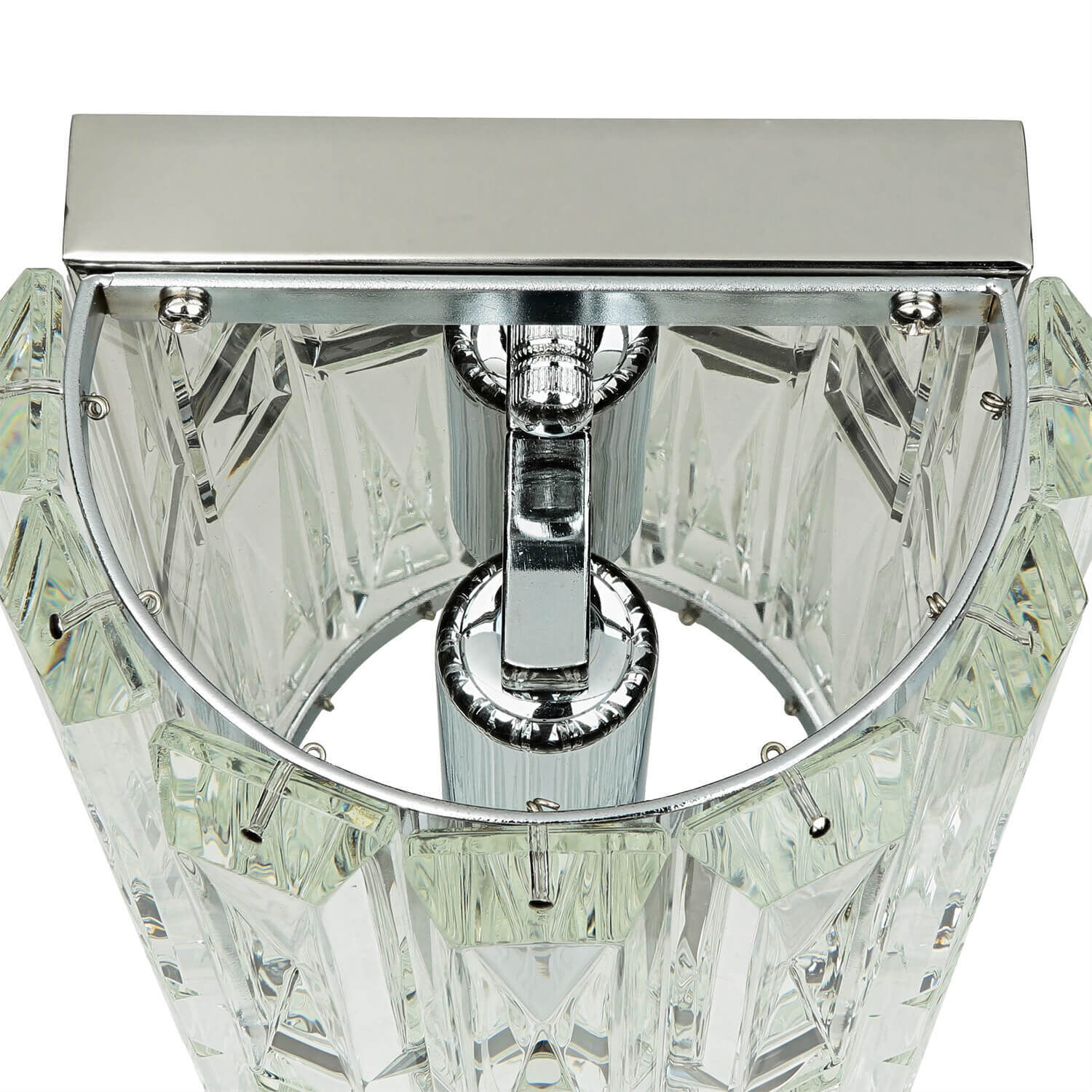 Wandlampe Metall Glas 25 cm hoch Chrom E14 länglich