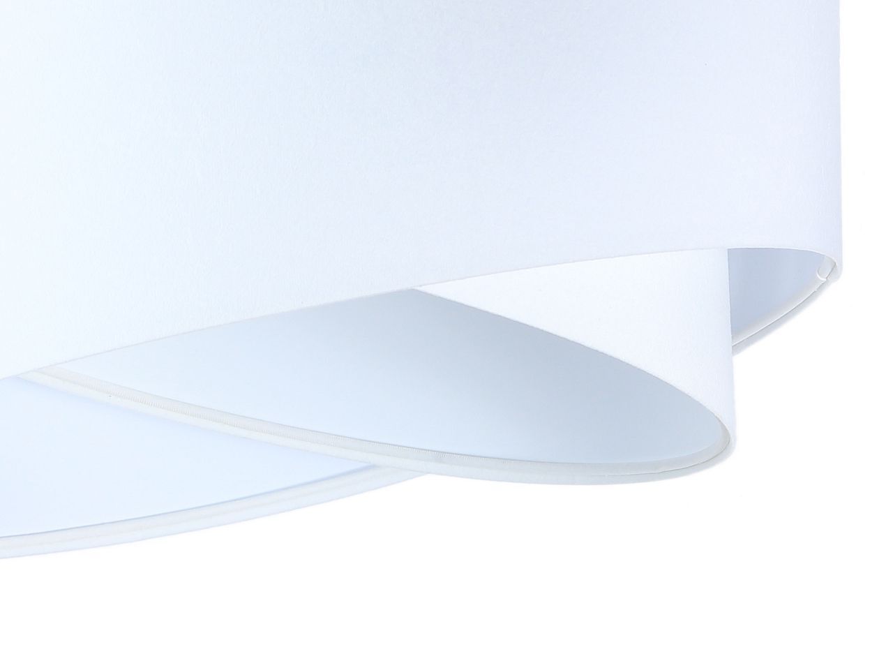 Hängelampe Weiß E27 rund D: 50 cm Stoff Velours Optik Modern