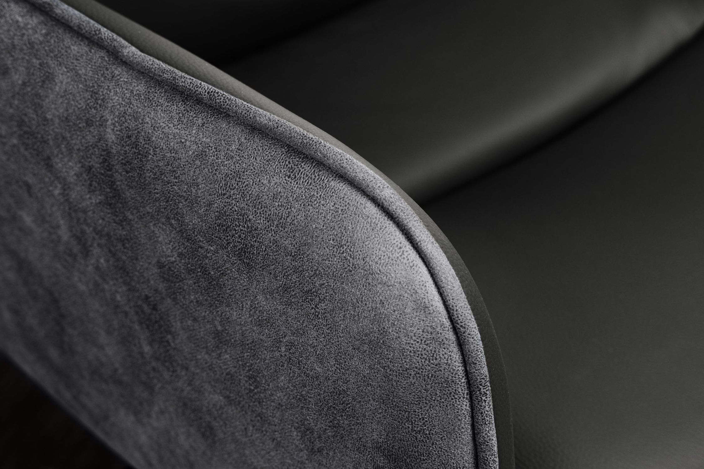 Drehstuhl Leder Stoff Metall in Grau Schwarz ohne Rollen Dekoration für Zuhause, Kissen