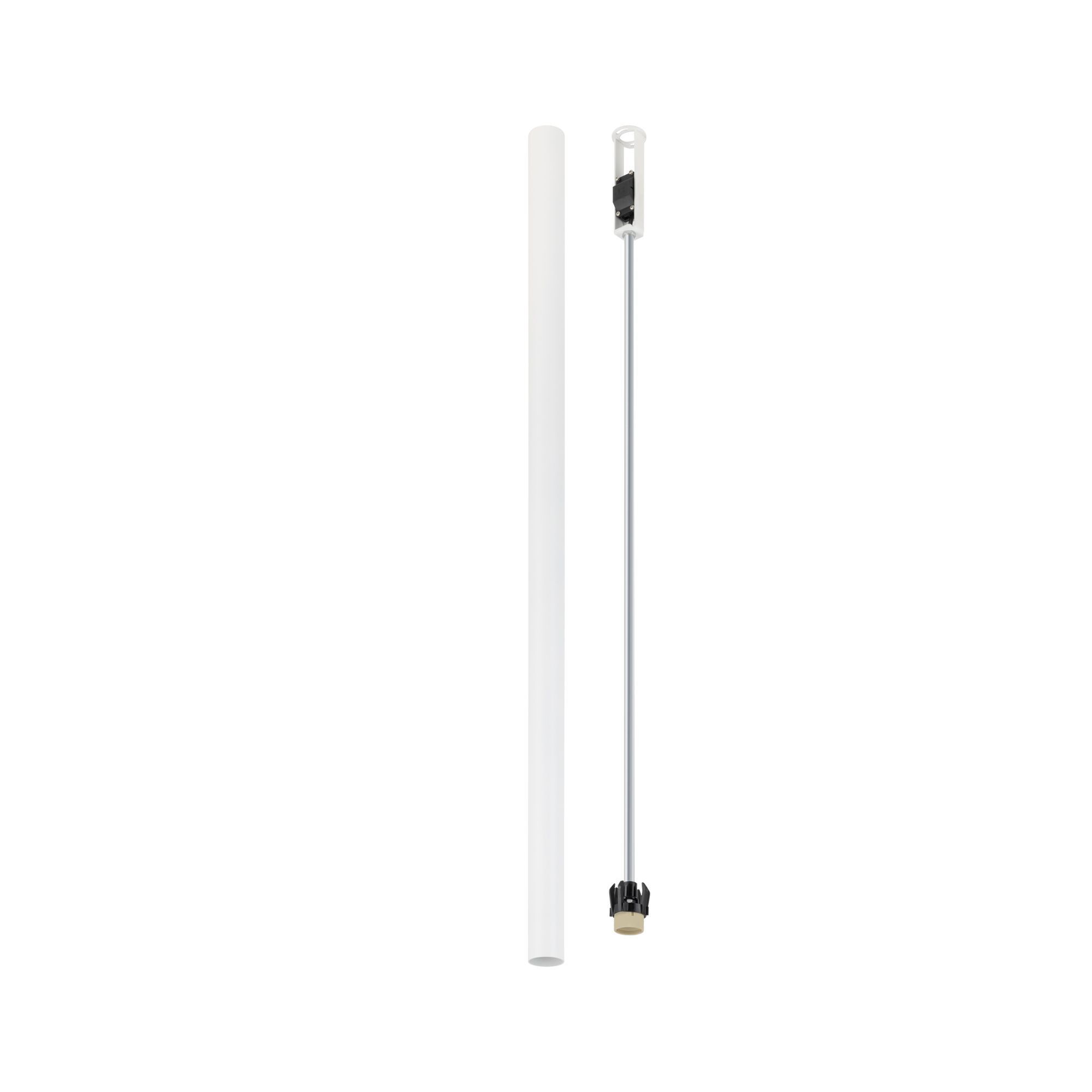 Deckenspot Weiß Ø 4 cm rund H: 90 cm GU10 R35 Aluminium LED, Lampe, Stange, Klemmvorrichtung, Ersatzteil