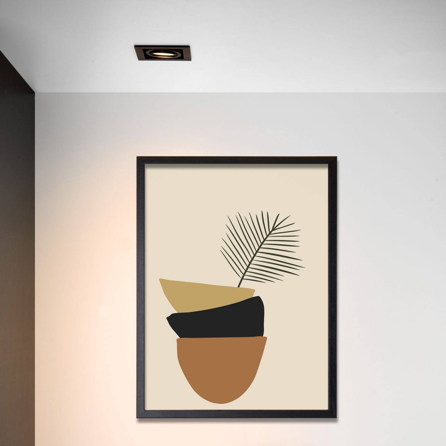 Pflanzenbild, Blumentopf, Kunstdruck, Hängung, Minimalismus