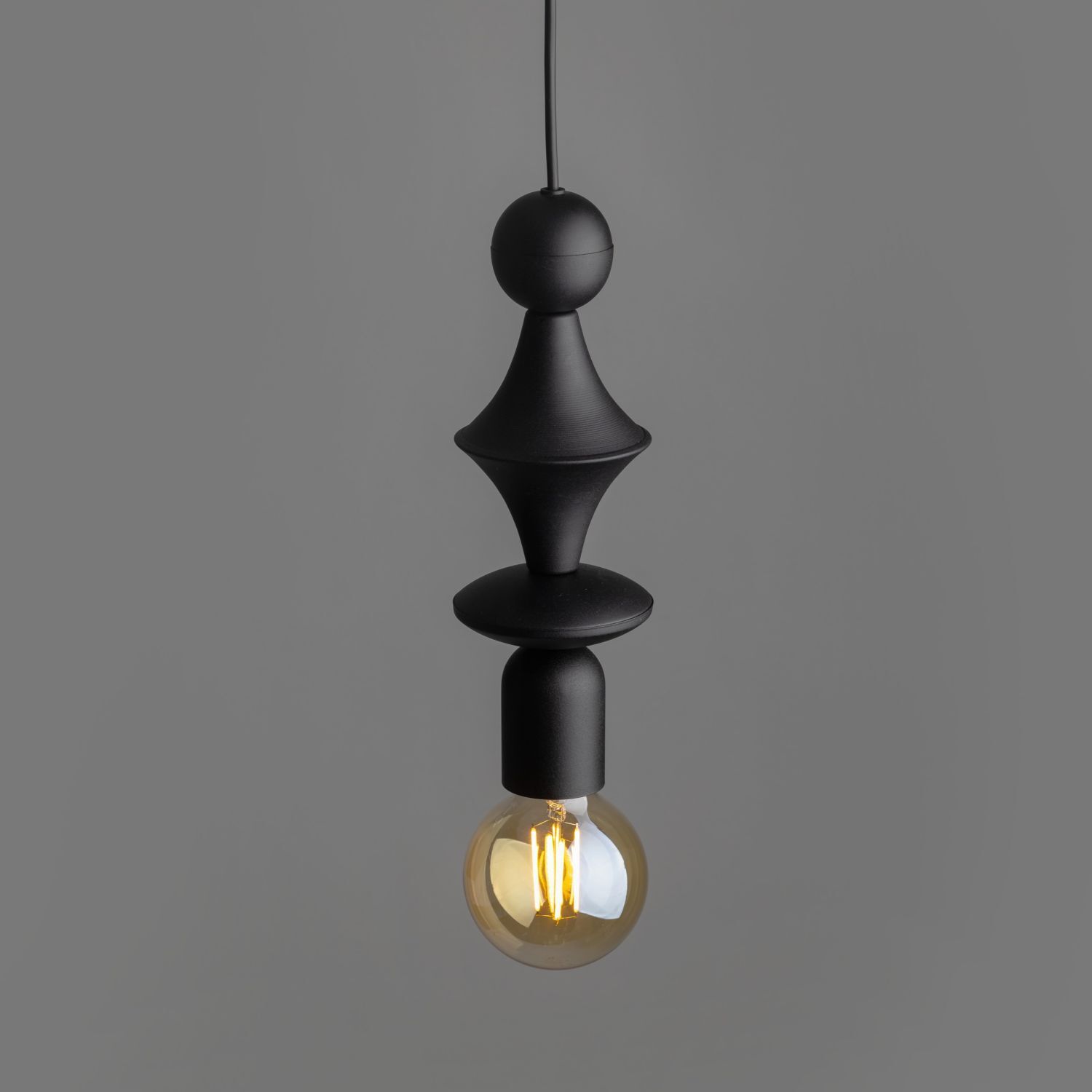 Schwarze Hängelampe Metall Ø10 cm E27 minimalistisch Licht, Lampe