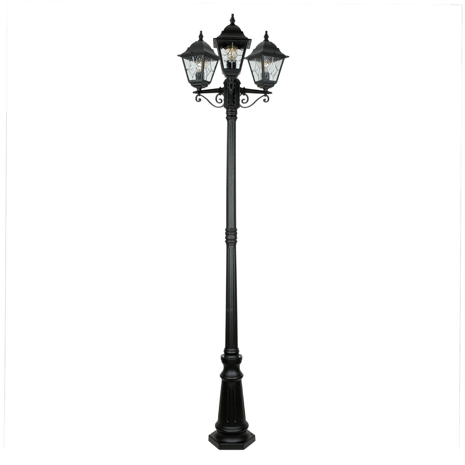 Kandelaber Schwarz 227cm hoch Rustikal LEADWORTH Laternenpfahl