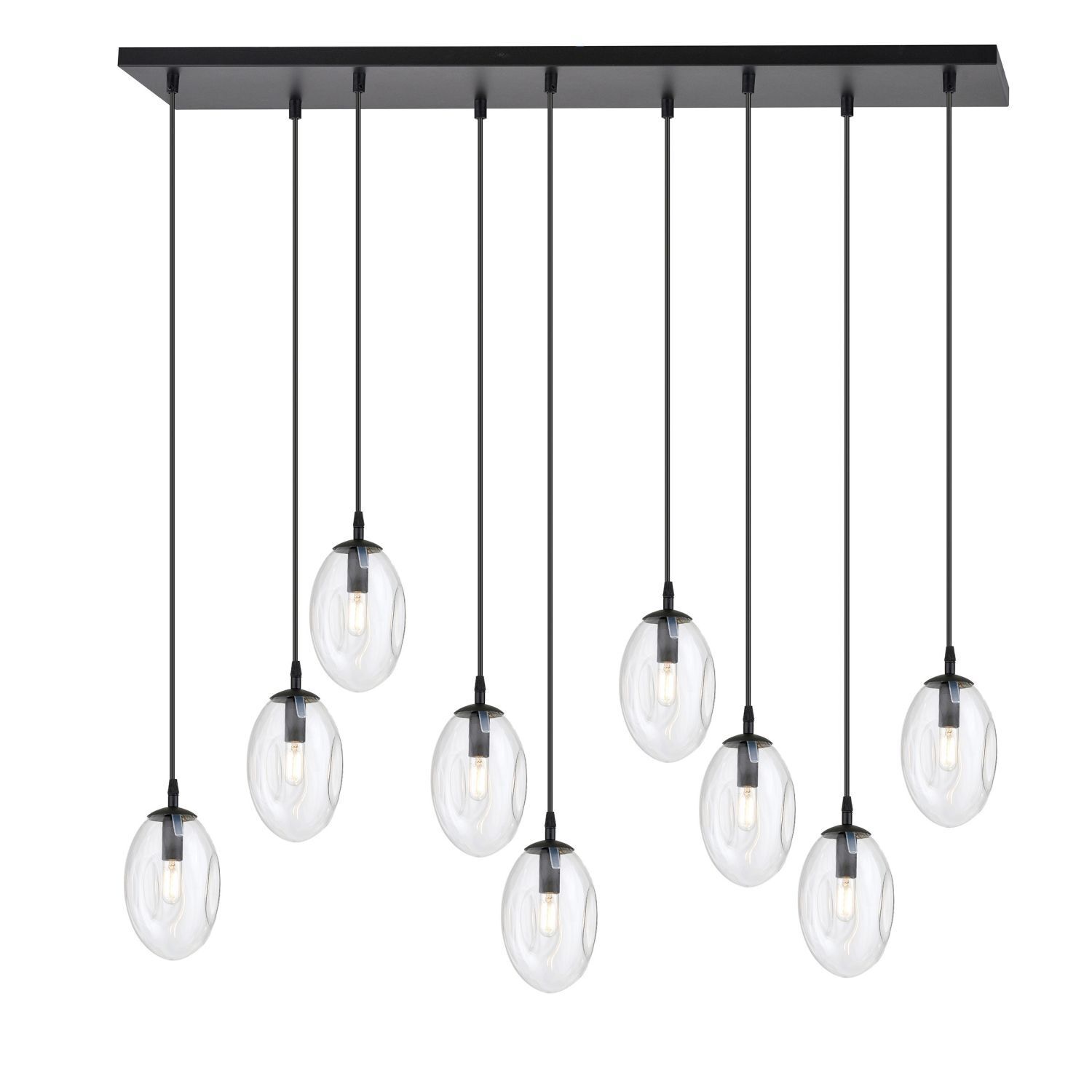 Lampe à suspendre grande 100 cm 9x E14 verre réglable en hauteur