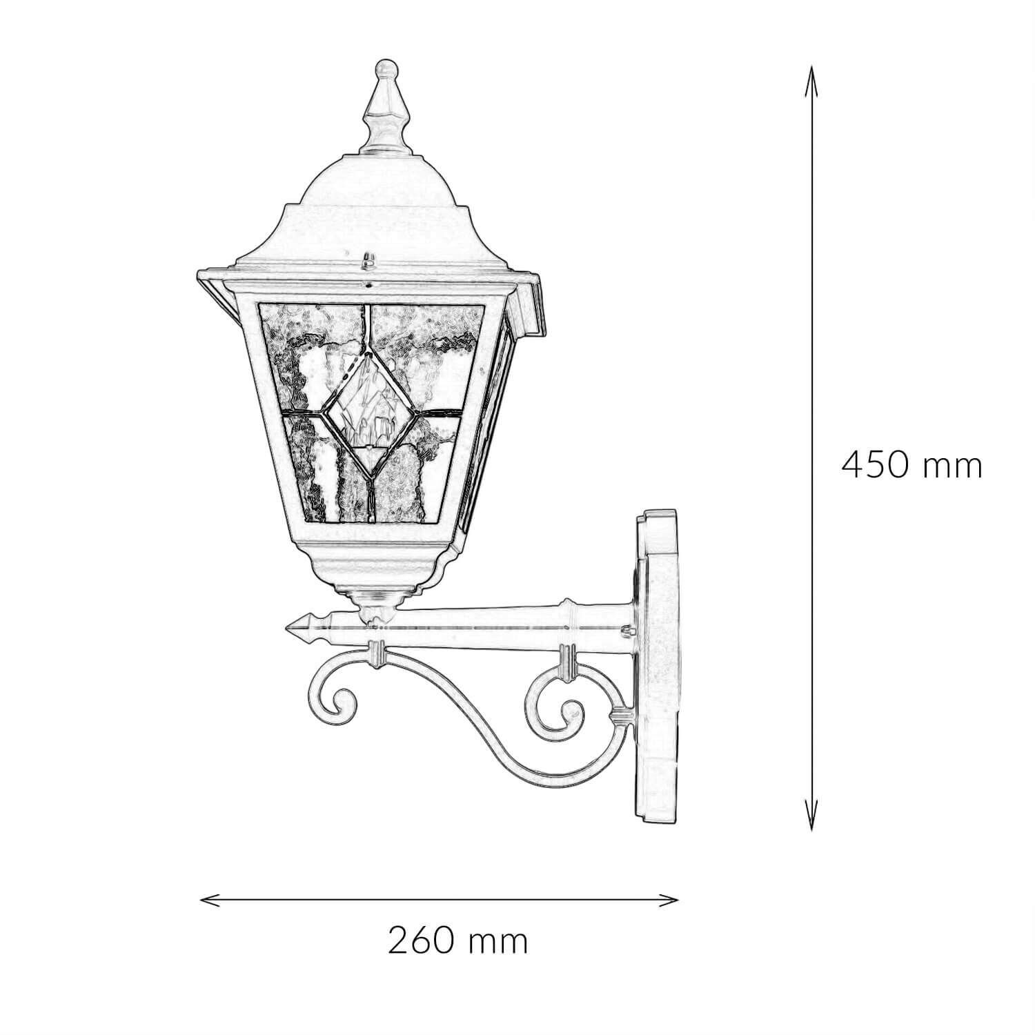 Wandleuchte LEADWORTH Schwarz IP43 Rustikal Haus Lampe