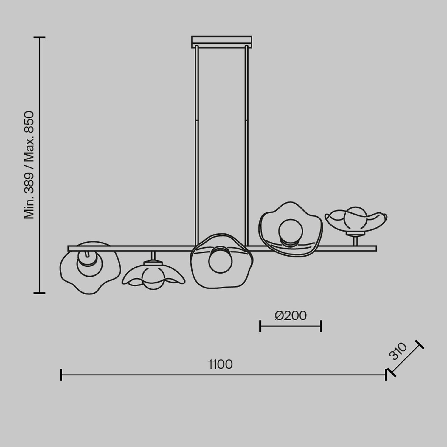 Pendelleuchte Glas Metall G9 H: max. 84,4 cm in Messing Pendelleuchte Glas Metall G9 H: max. 84,4 cm in Messing
