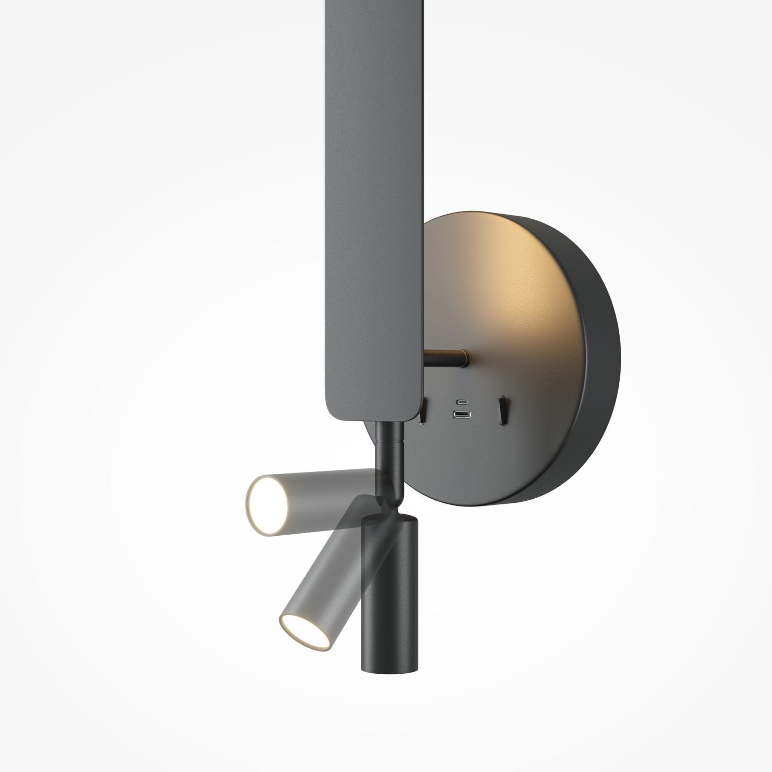 Wandlampe, Wandleuchte, Metall, Gebürstetes Metall, Bodenplatte