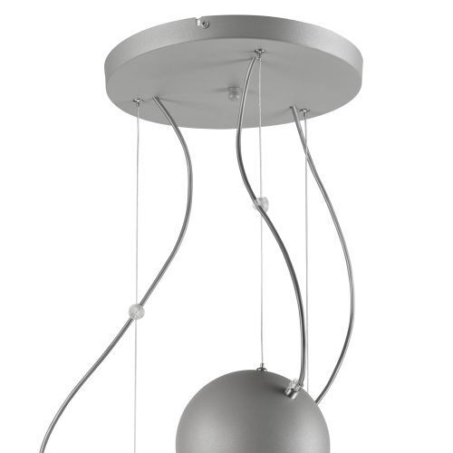 Suspension argent blanc métal rond table à manger