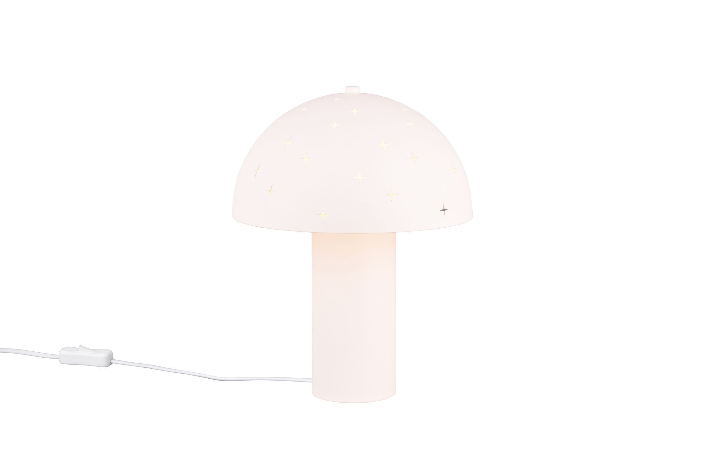 Lampe de table stylée Blanc Métal E14 32,5 cm Étoiles