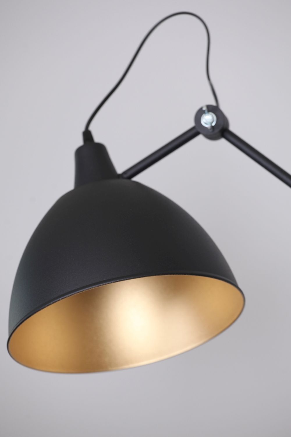 Wandlampe Schwarz Gold Modern flexibel Leselampe