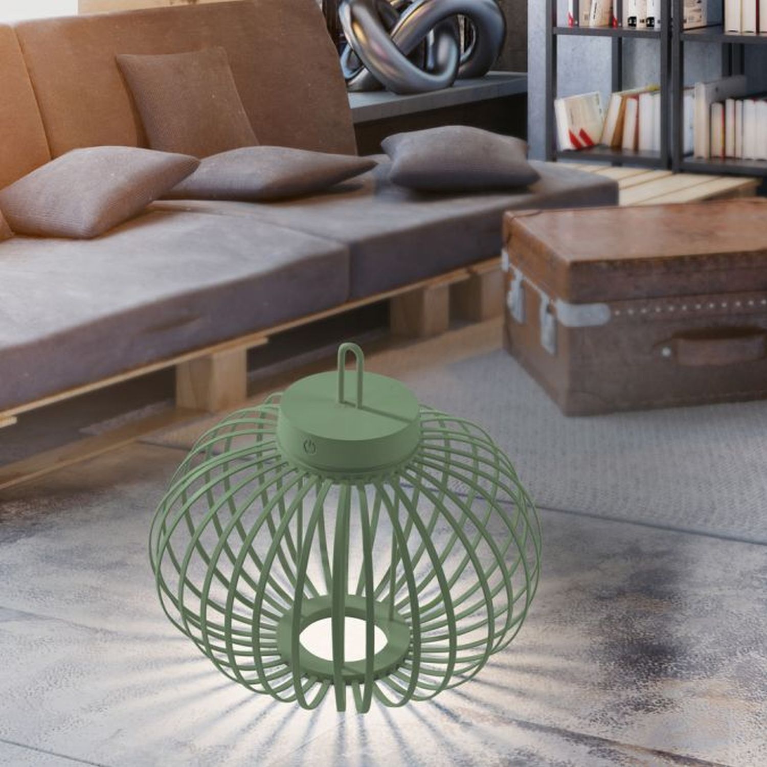 Lampe de table LED rechargeable IP44 Vert dimmable Touch 33 cm Lampe, Couch, Mobiliar