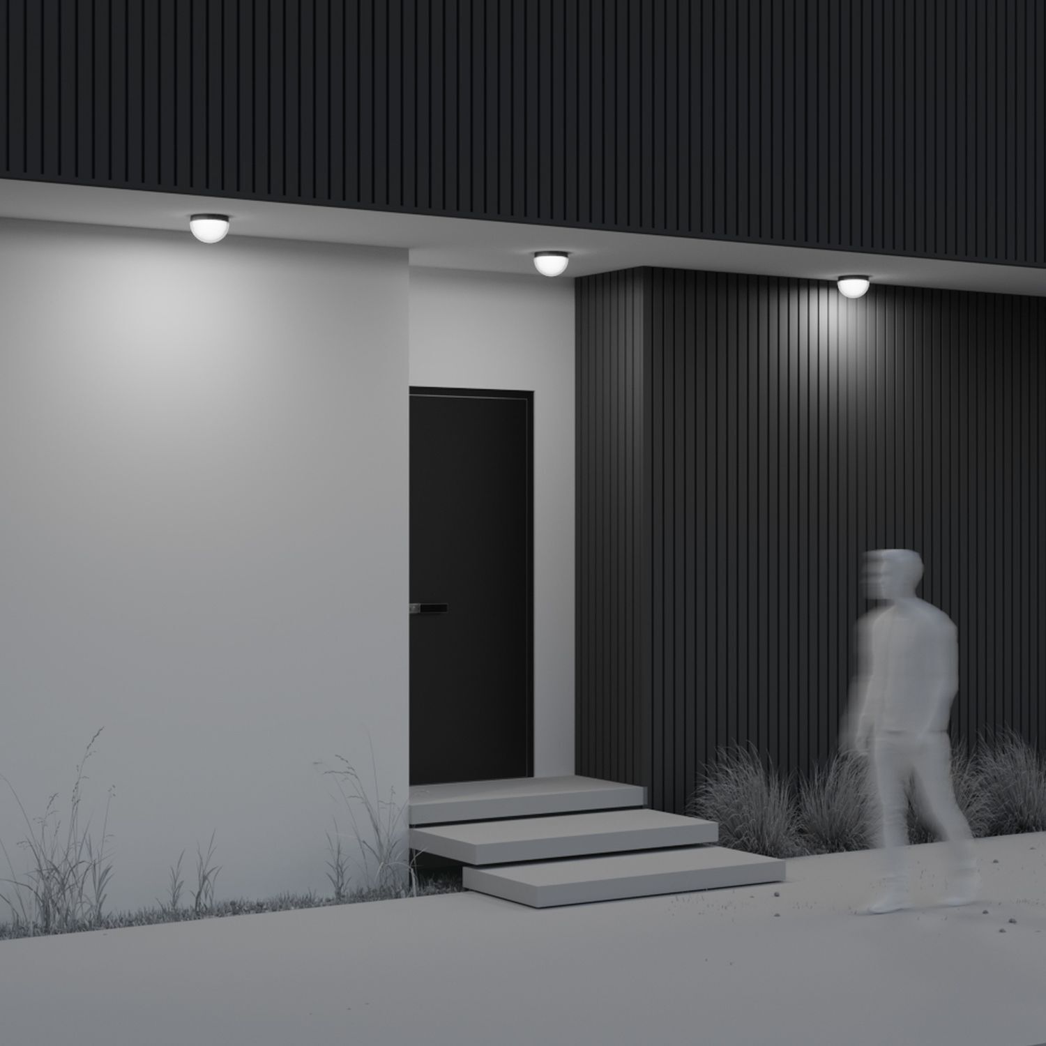 LED Außenleuchte Aluminium IP65 3000 K warmweißes Licht Innenarchitektur, Beleuchtung, Lampe, Mann, Person