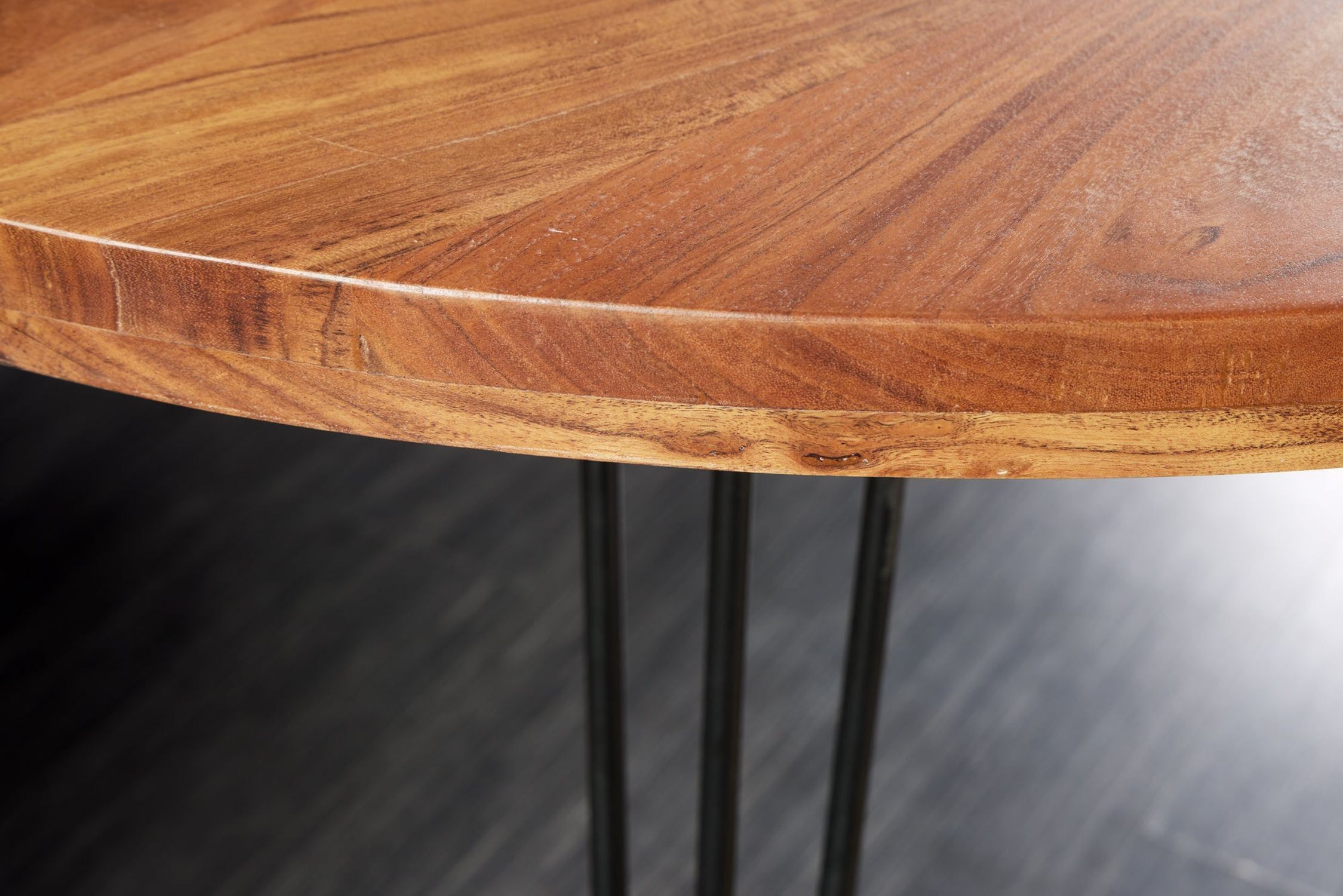 Table de salle à manger en bois d'acacia et métal 120 x 120 cm