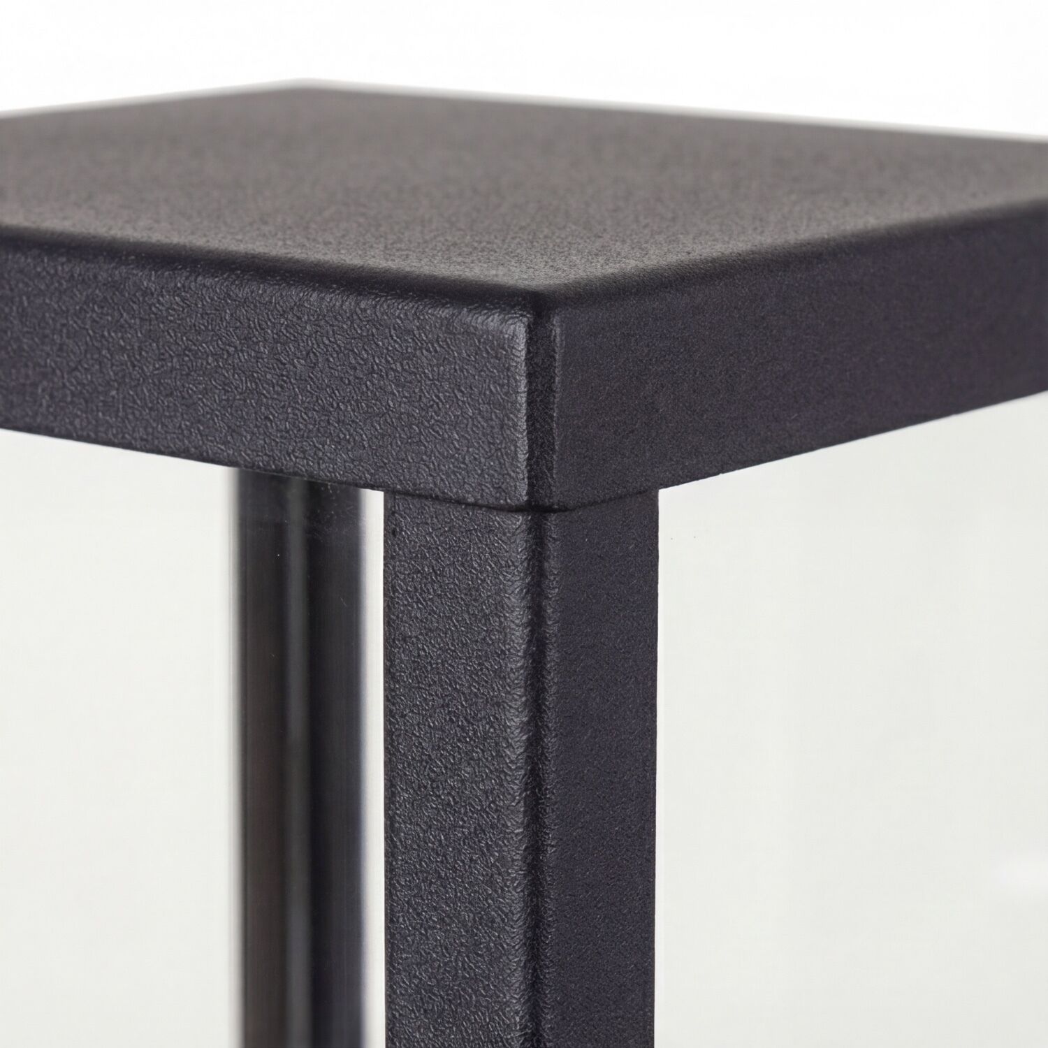 Tischkante, Metallrahmen, Schwarz, Glasplatte, Eckverbindung