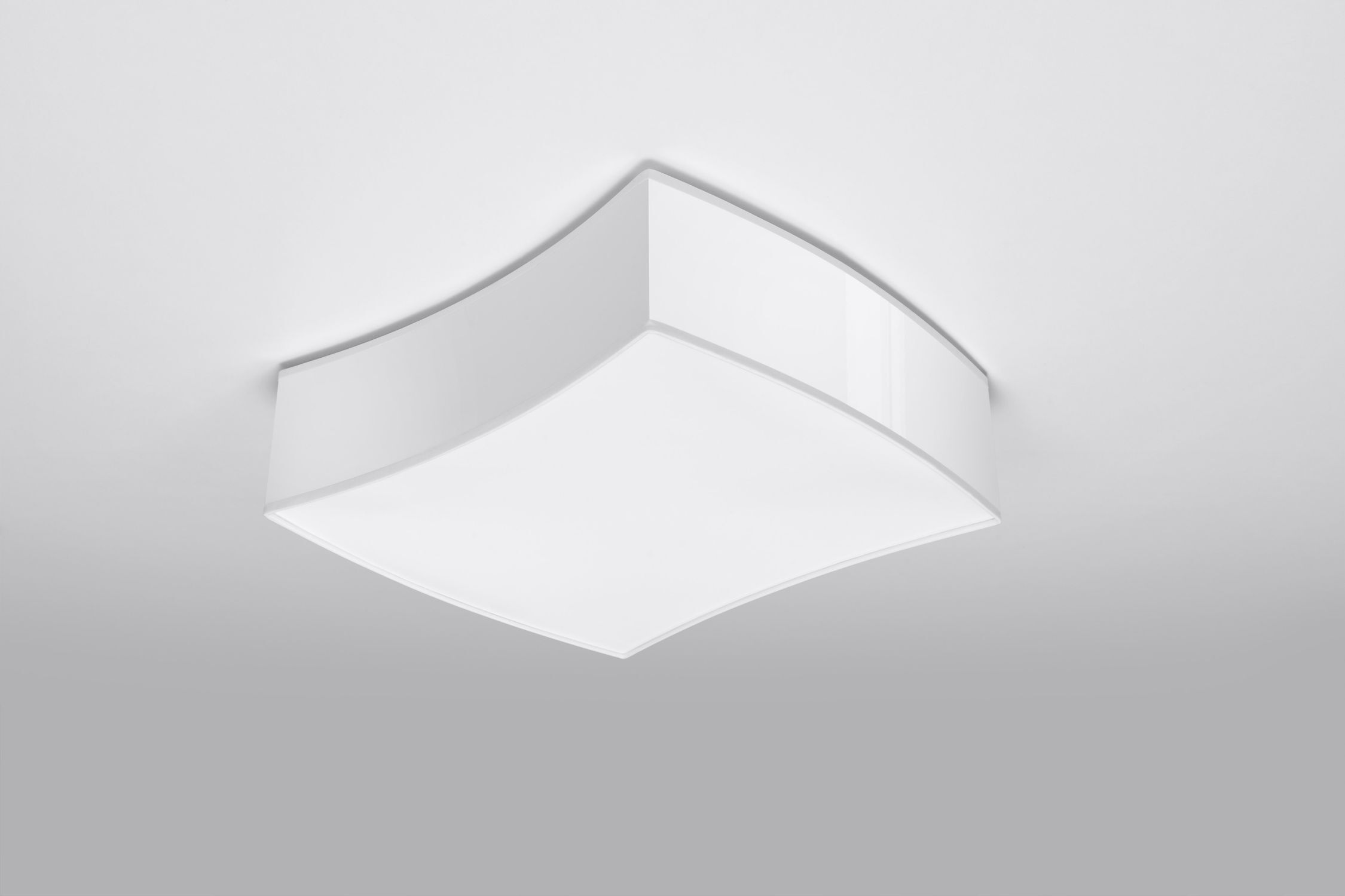 Plafonnier blanc 39 cm de long faible éblouissement 2x E27 BREEL