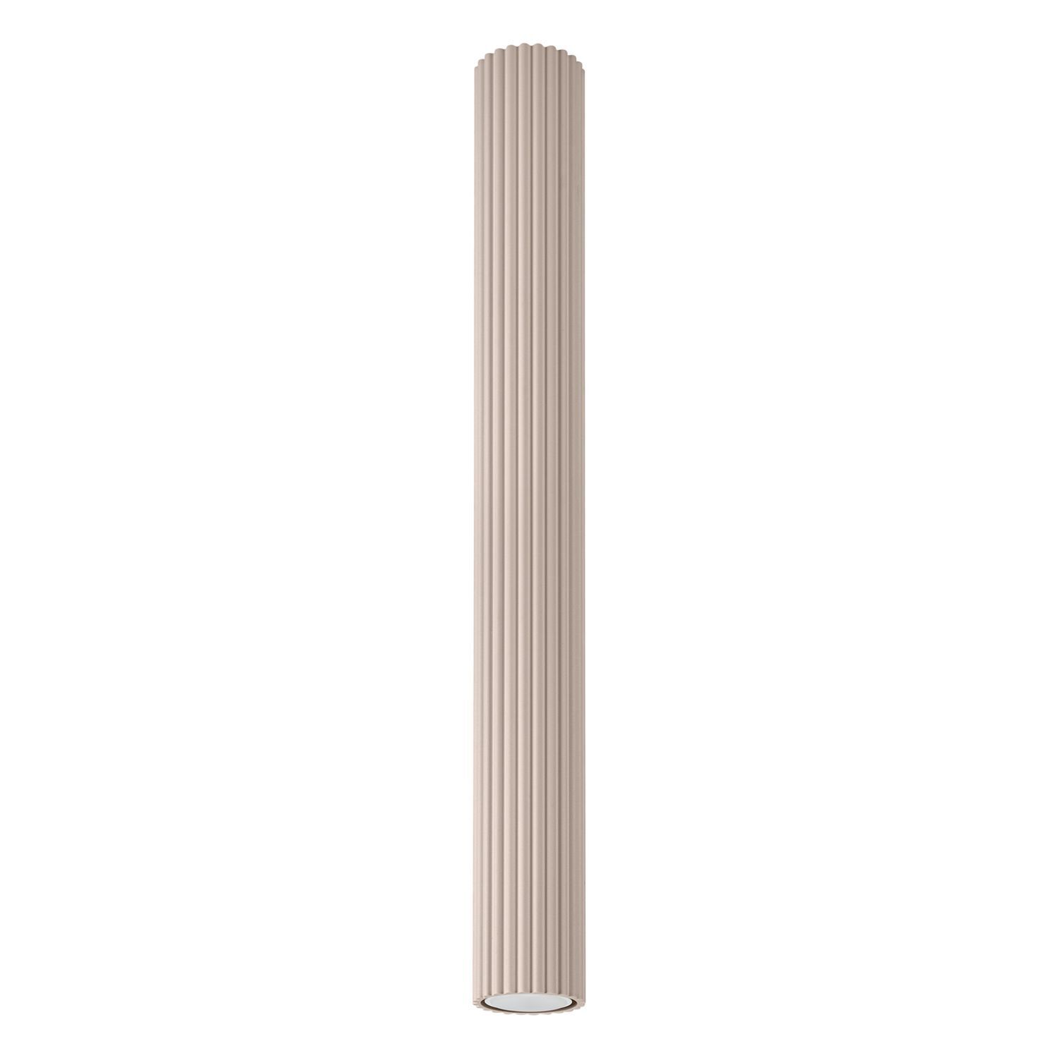 Deckenleuchte Aluminium Taupe Riffel GU10 Ø6,5 cm rund