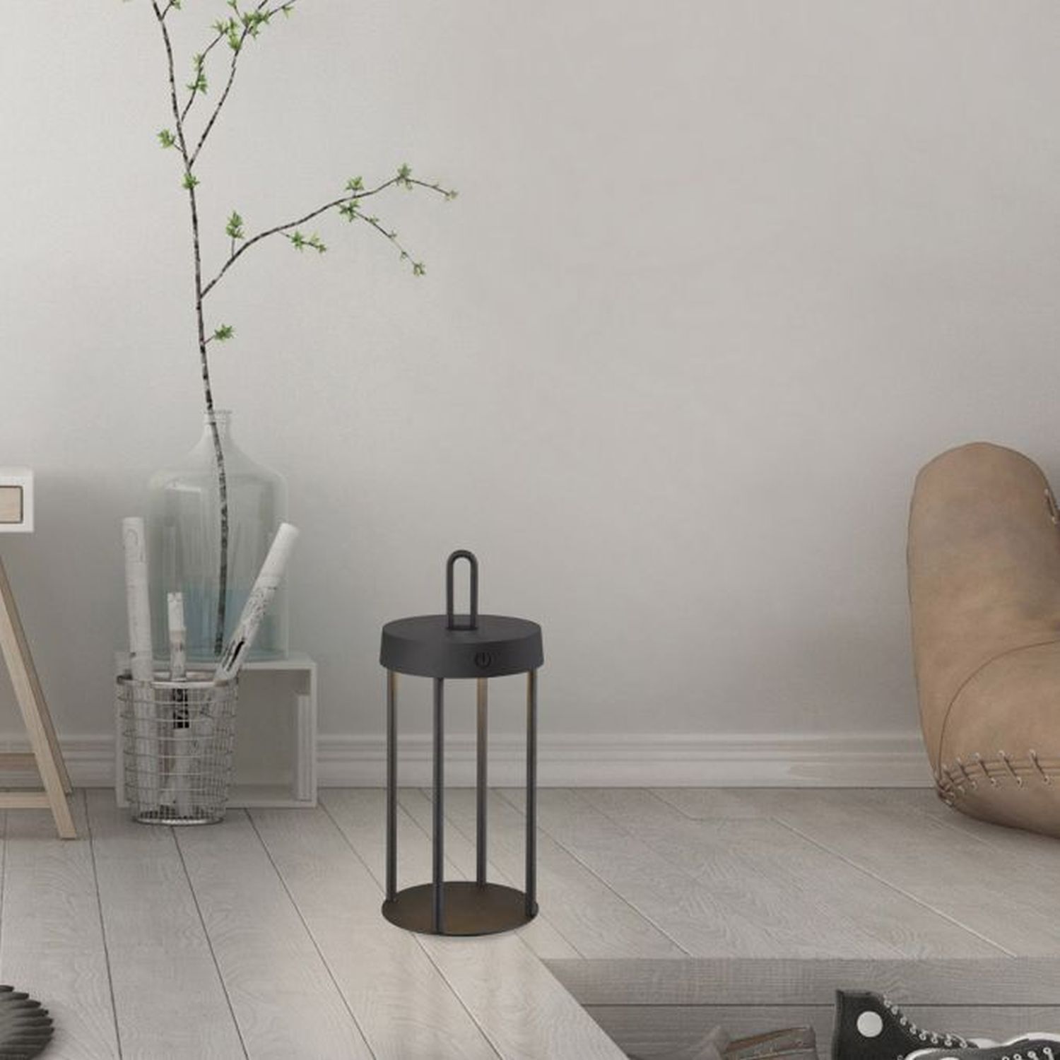 LED Akku Tischlampe Aluminium dimmbar IP44 2 W Schwarz Lampe