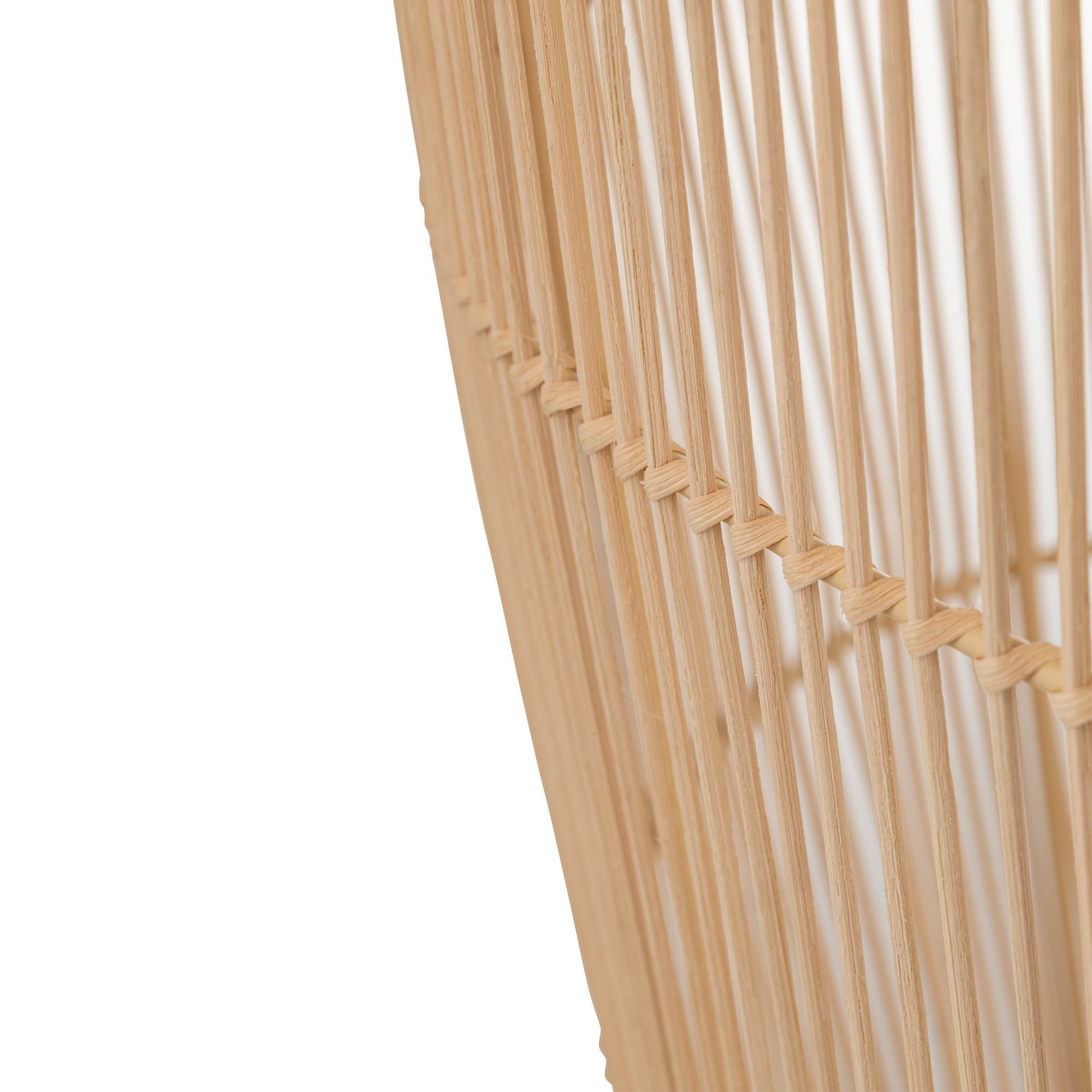 Pendelleuchte E27 Bambus Naturholz Ø53,5 cm verstellbar Geflecht, Korb, Rattan, Webung?, Textur