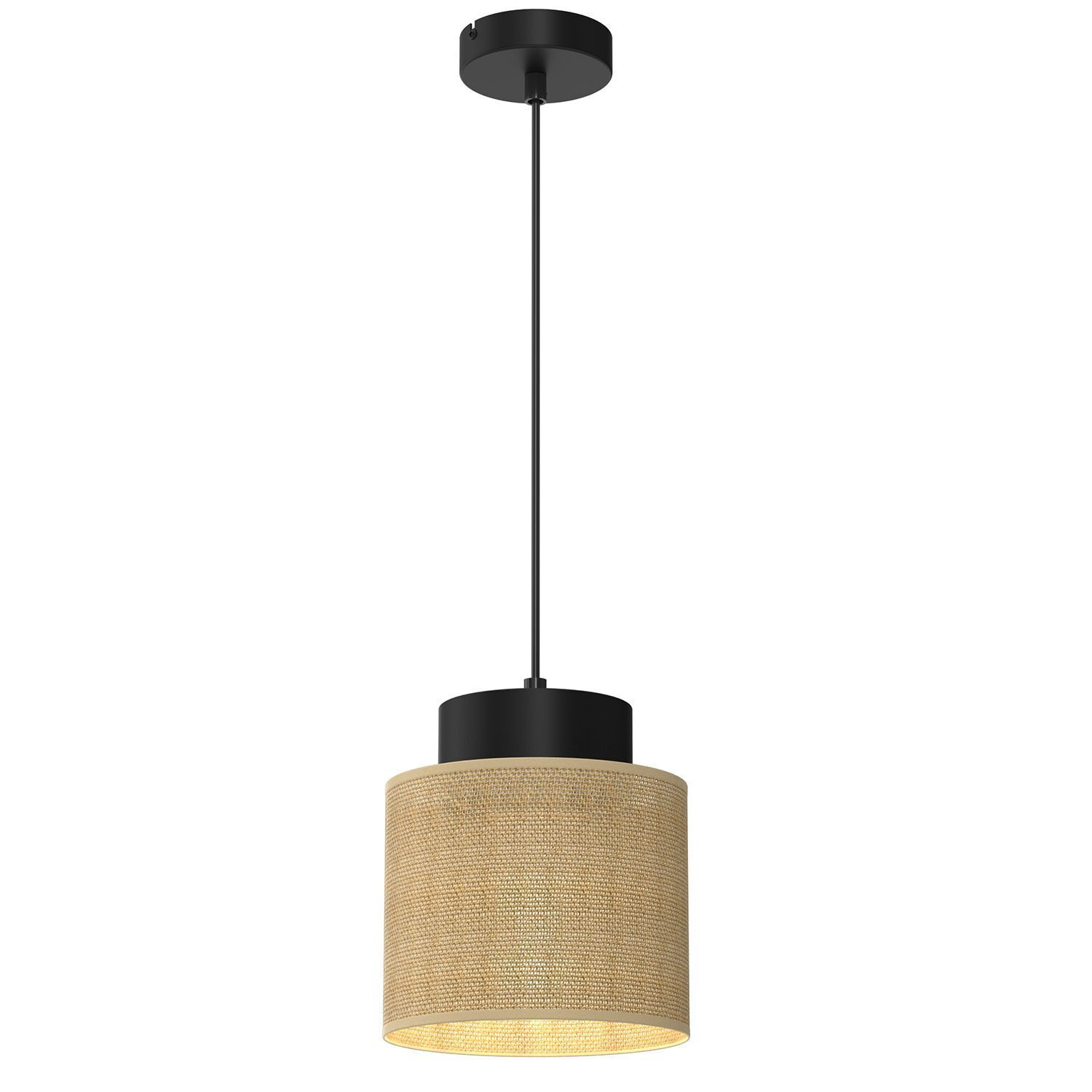 Pendelleuchte Jute Metall Ø18 cm rund E27 wohnlich