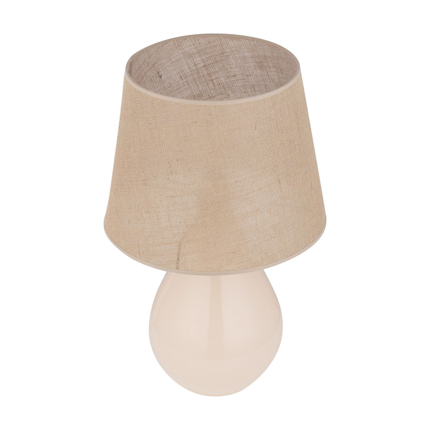 Tischleuchte Glas Jute 67 cm hoch Ecru Braun E27 RIKA Lampe, Lampenschirm, Tischlampe