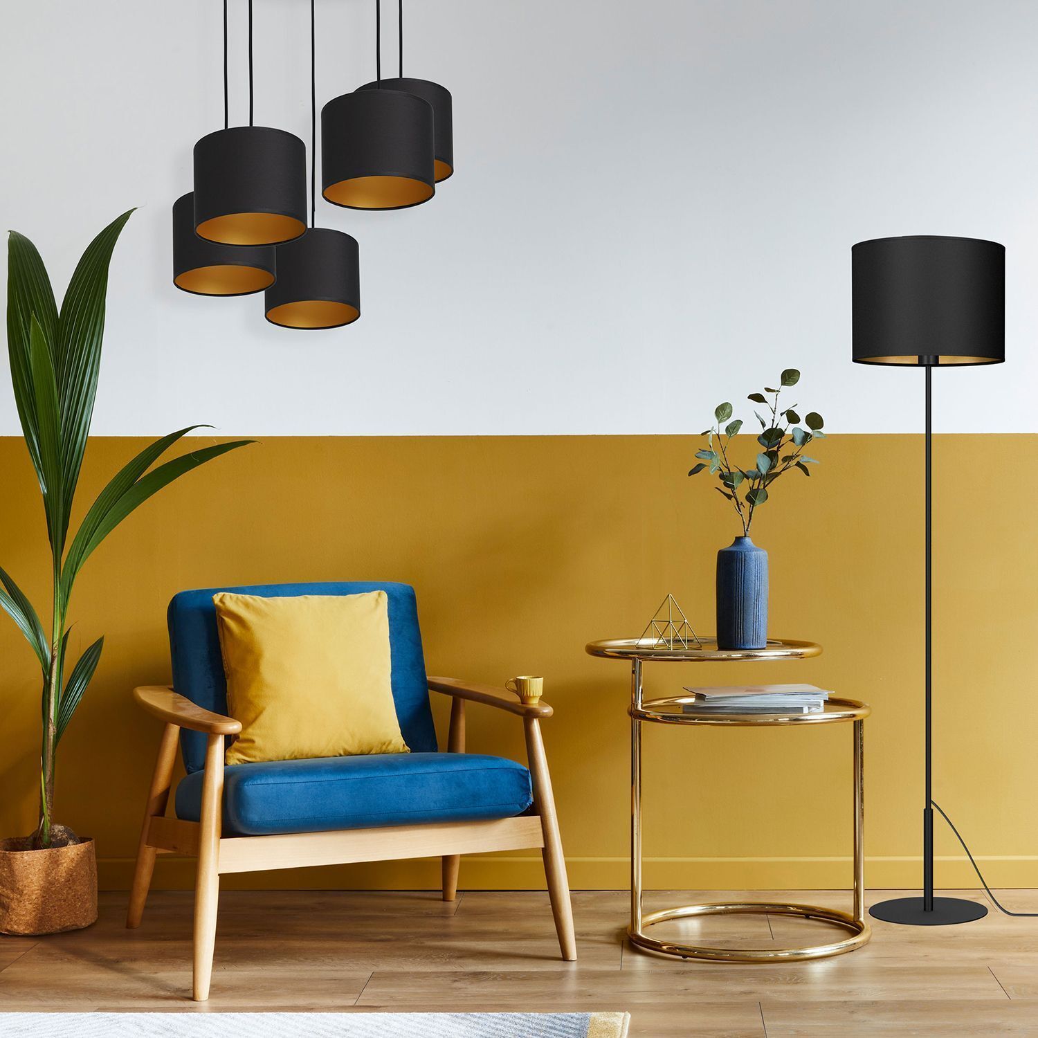 Lampe, Stuhl, Mobiliar, Pflanze, Stehlampe