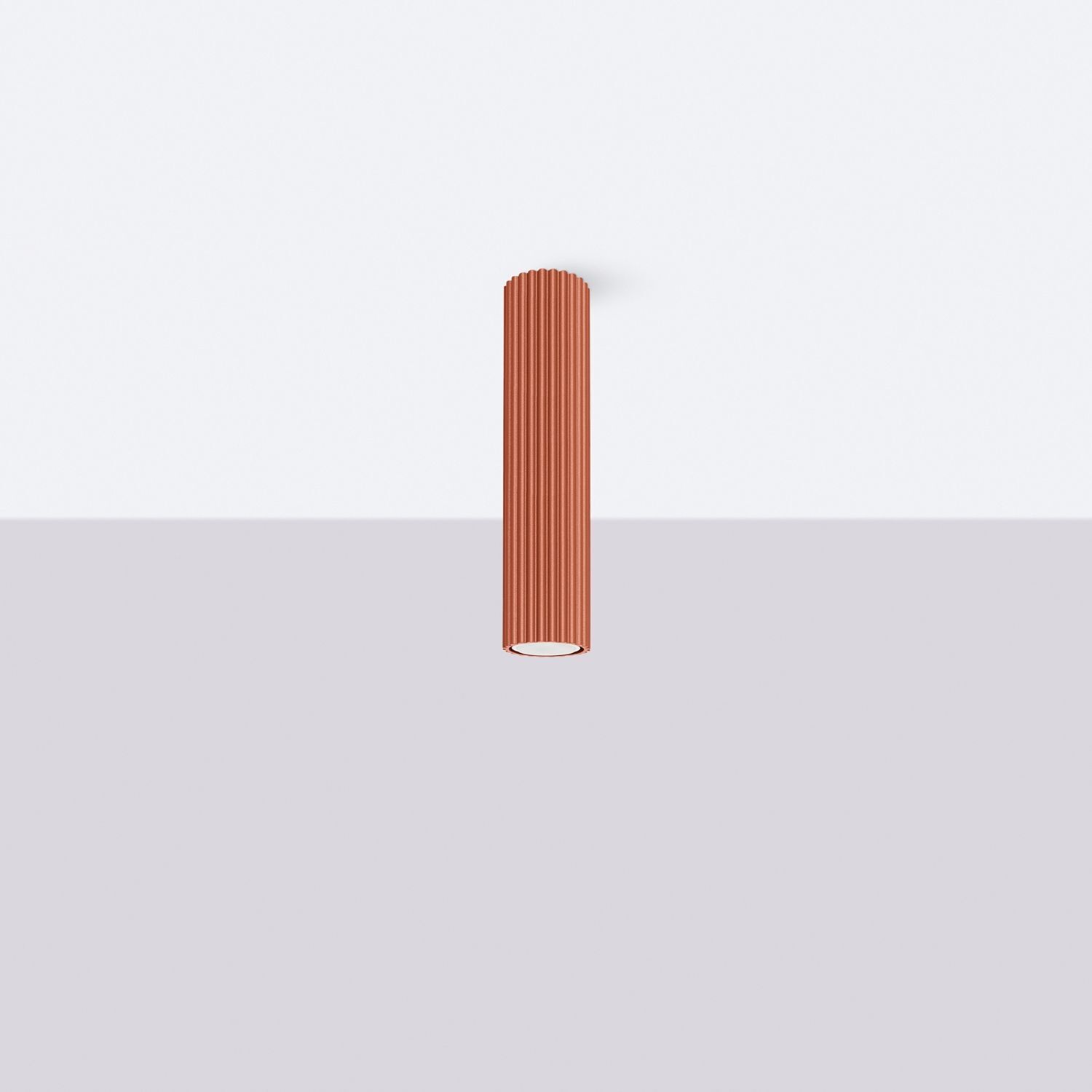 Spot Lampe Decke Aufputz H: 30 cm Ø 6,5 cm Rot Alu GU10