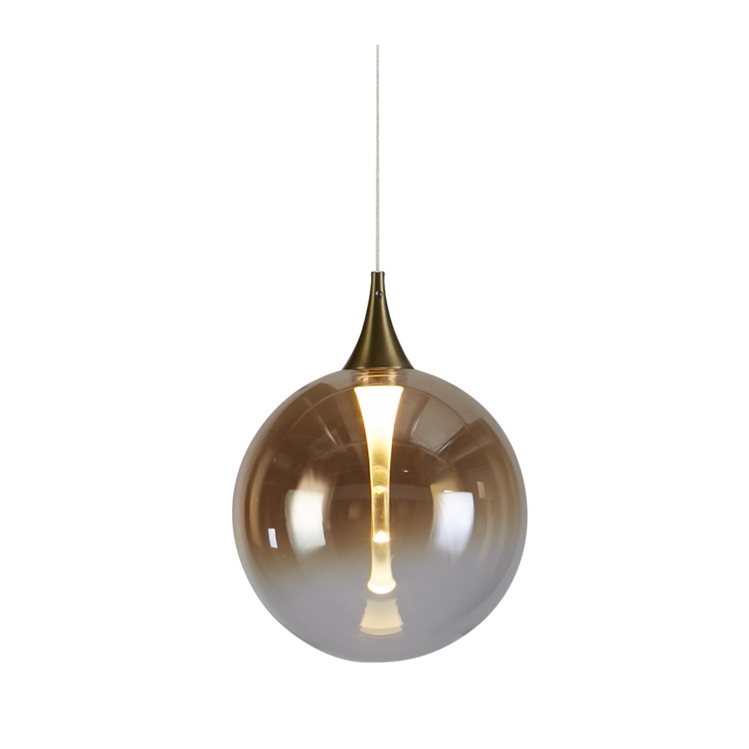 LED Hängelampe Glaskugel Ø16 cm 5 W Schwarz Bernstein