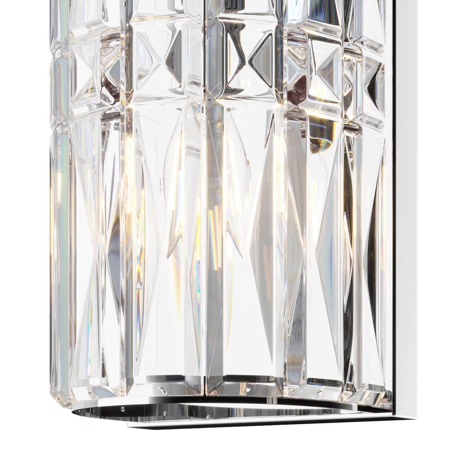 Wandleuchte Metall Glas E14 H: 75,2 cm Chrom 3-flammig Leuchter, Lampe