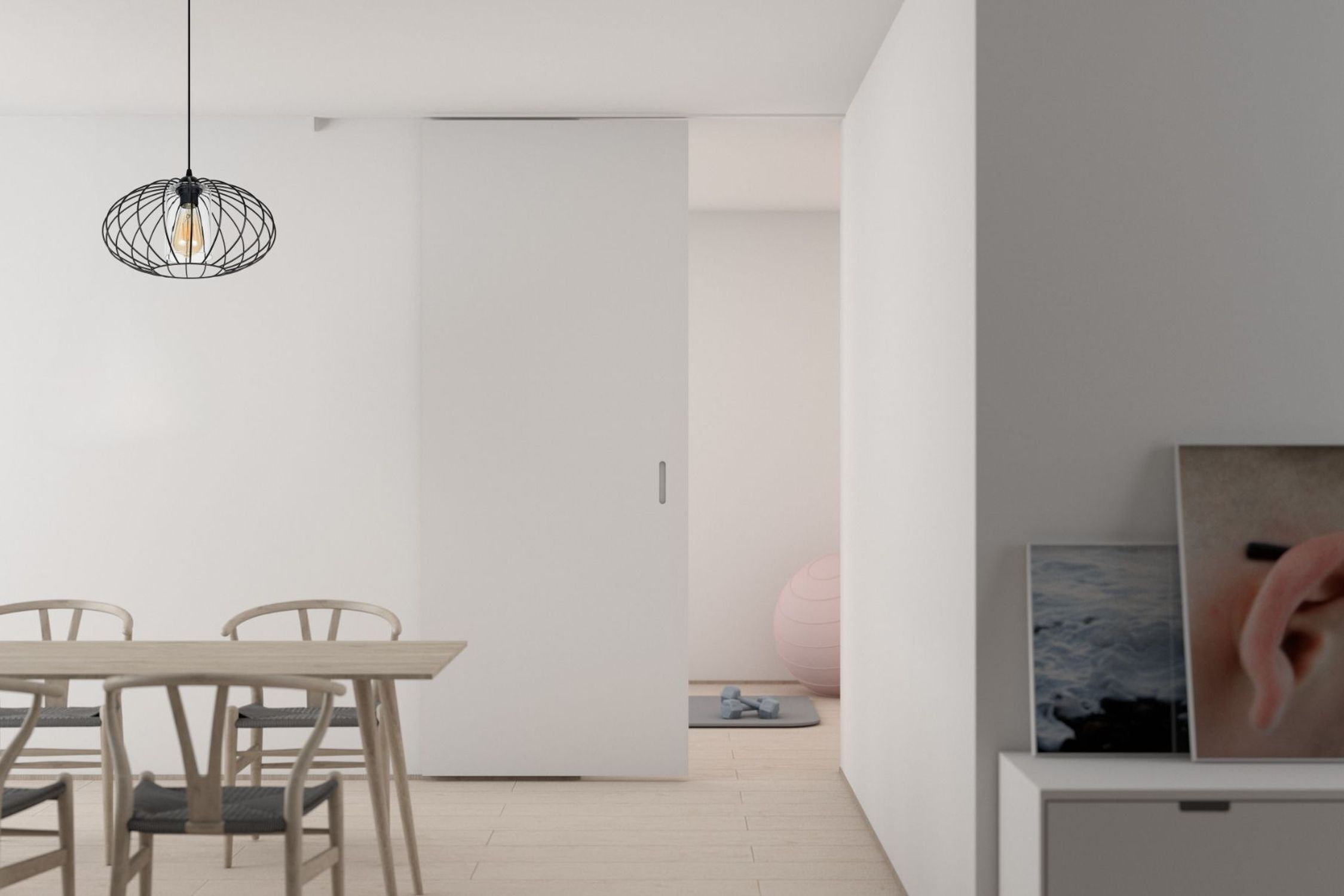 Esstisch, Stühle, Hängelampe, Diele, Wohnzimmer