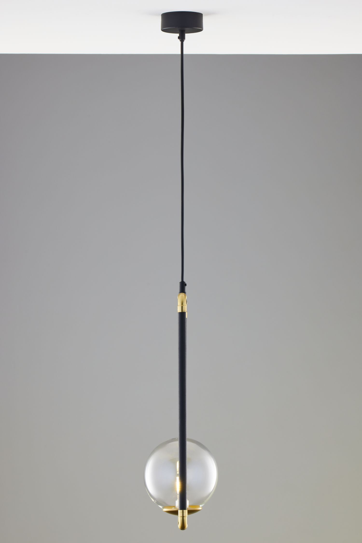 Pendelleuchte Modern Metall Glas G9 L:40 cm Kugel Lampe