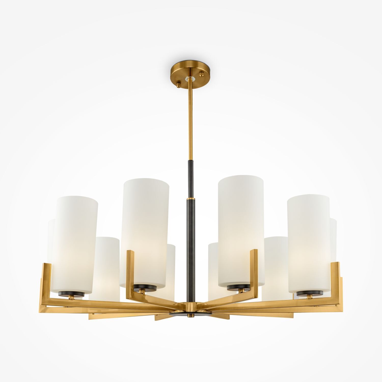 Kronleuchter Metall Glas E27 86 cm breit Modern KAYA Lampe, Kronleuchter, Leuchte