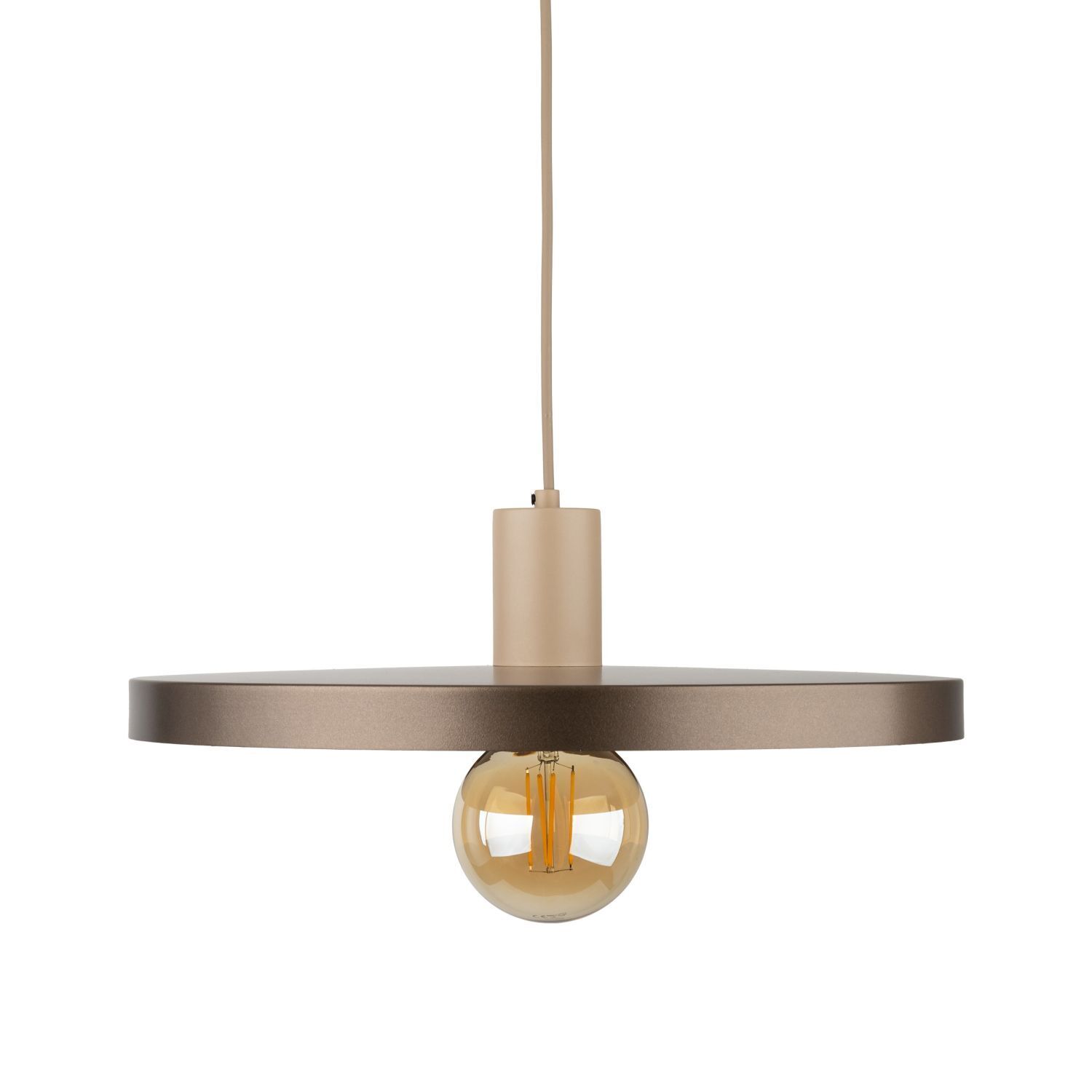 Lampe à suspendre E27 Ø40 cm ronde Gris sable Marron Vintage Leuchte, Kronleuchter, Lampe, Deckenventilator, Elektrisches Gerät
