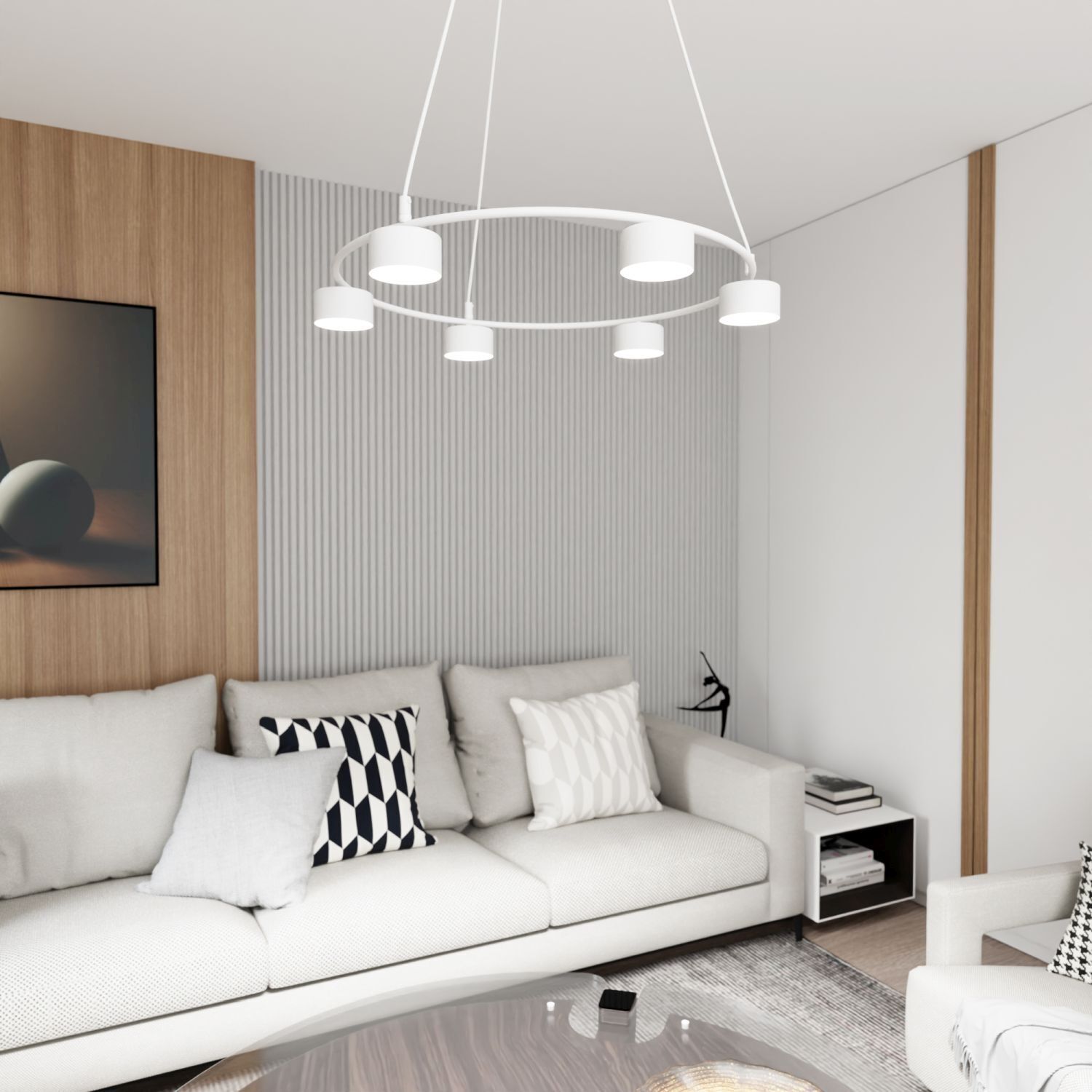 wohnzimmer, sofa, kissen, deko, beleuchtung