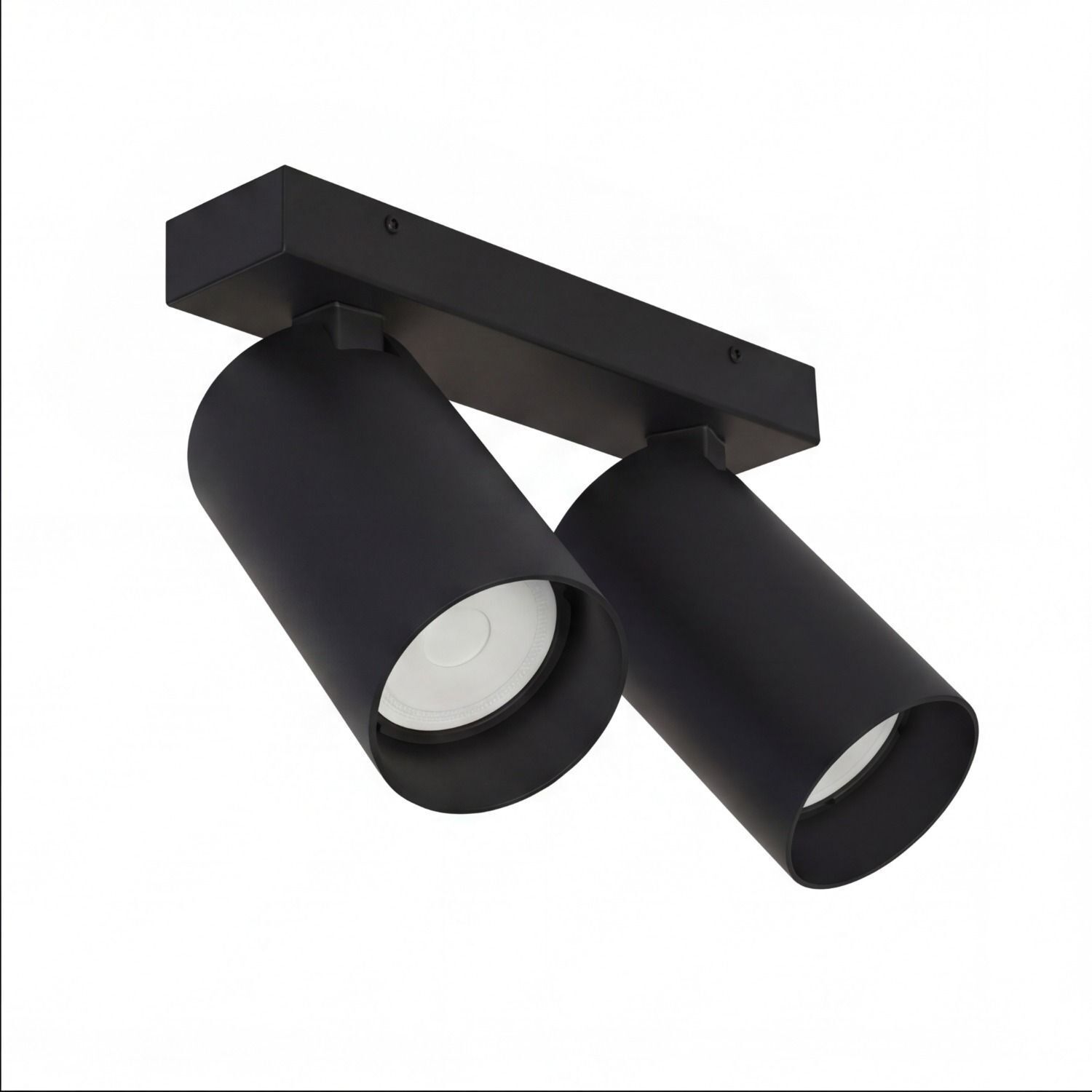 Deckenleuchte, Wandhalterung, Zweiflammig, Schwarz, LED-Lampe