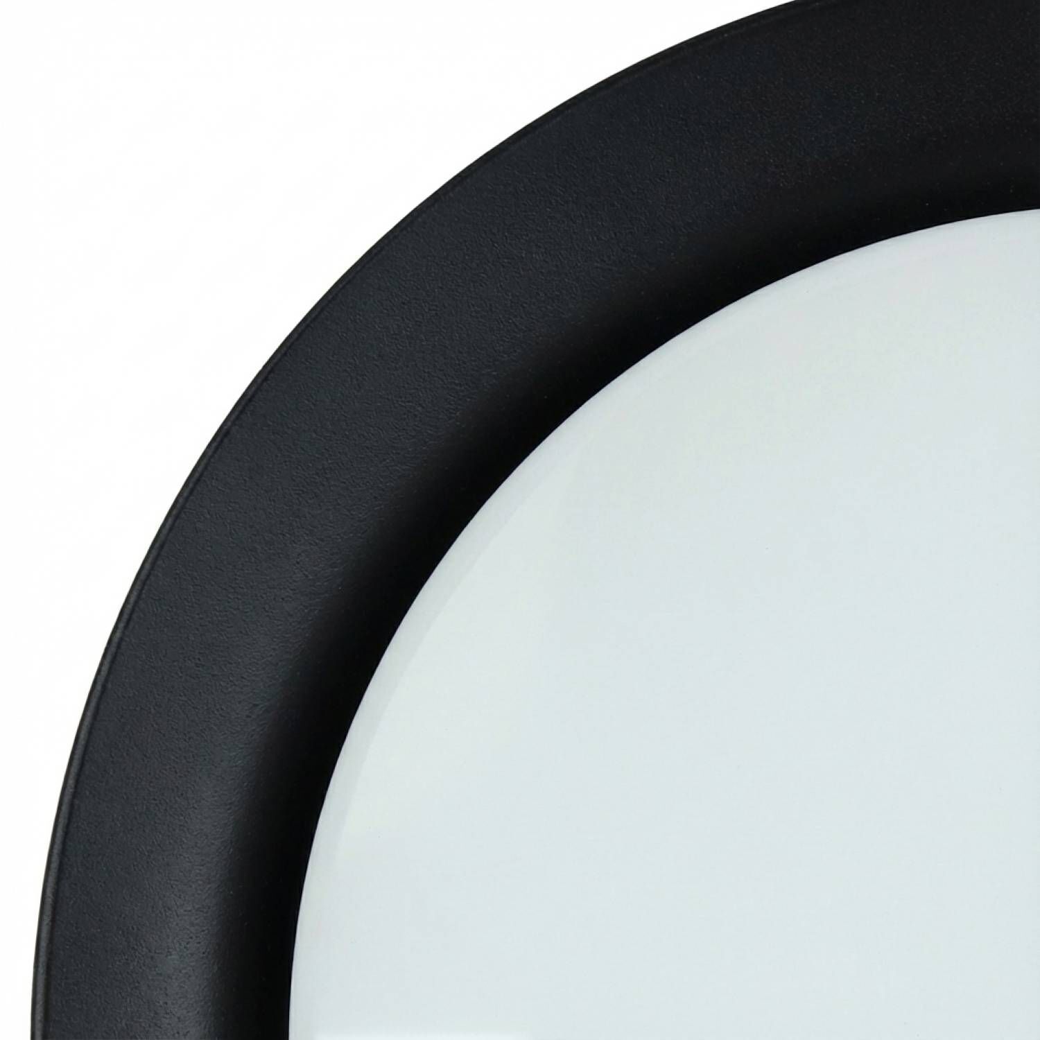 Außenwandlampe LED IP54 Schwarz 3000 K 1200 lm teller, keramik, weiß, schwarzer rand, rand