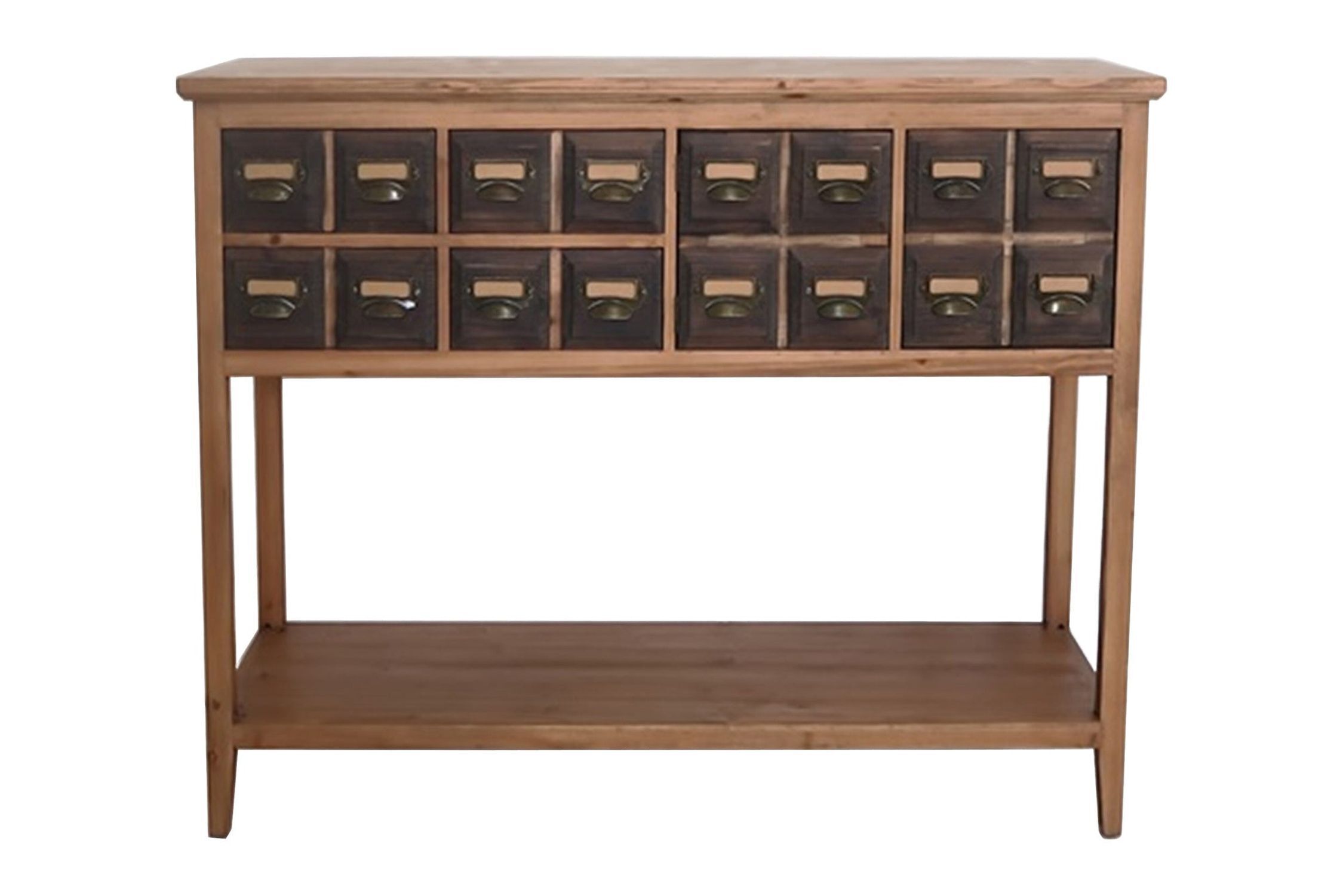 Table console avec tiroir en bois (pin) en brun 125cm