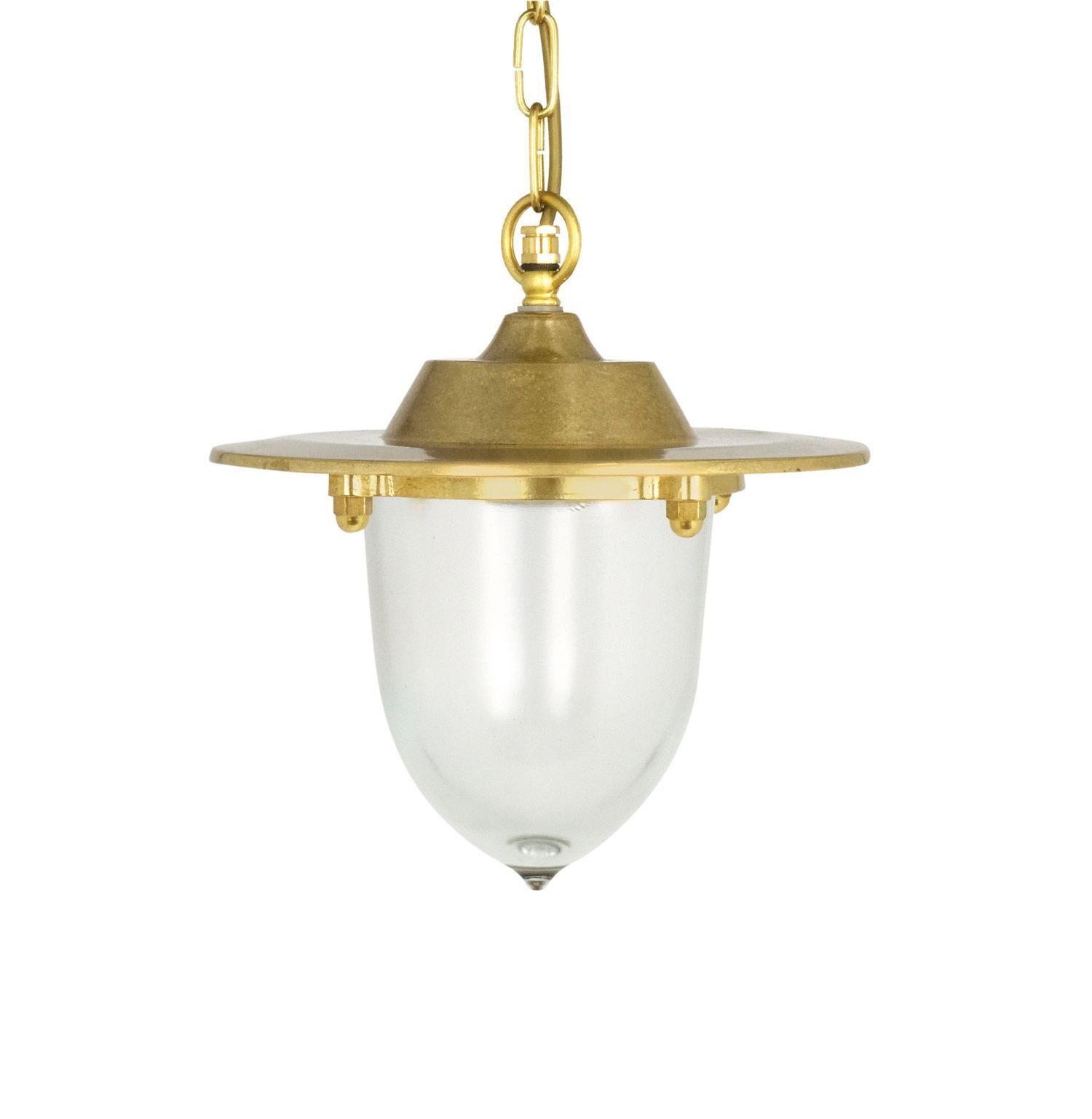 Lampe à suspendre d'extérieur laiton verre D : 25 cm rond IP44 E27
