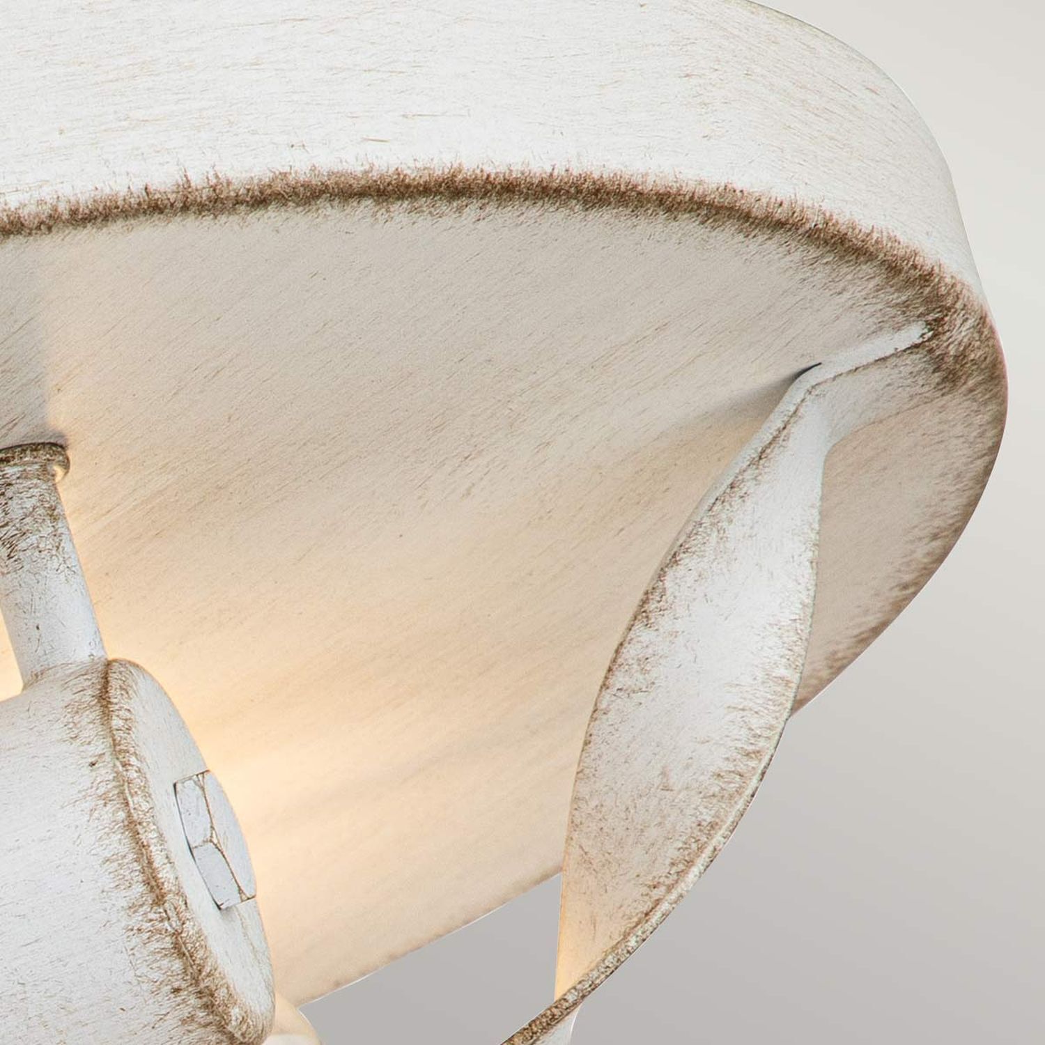 Deckenlampe Landhausstil D: 33 cm rund Shabby Weiß Antik