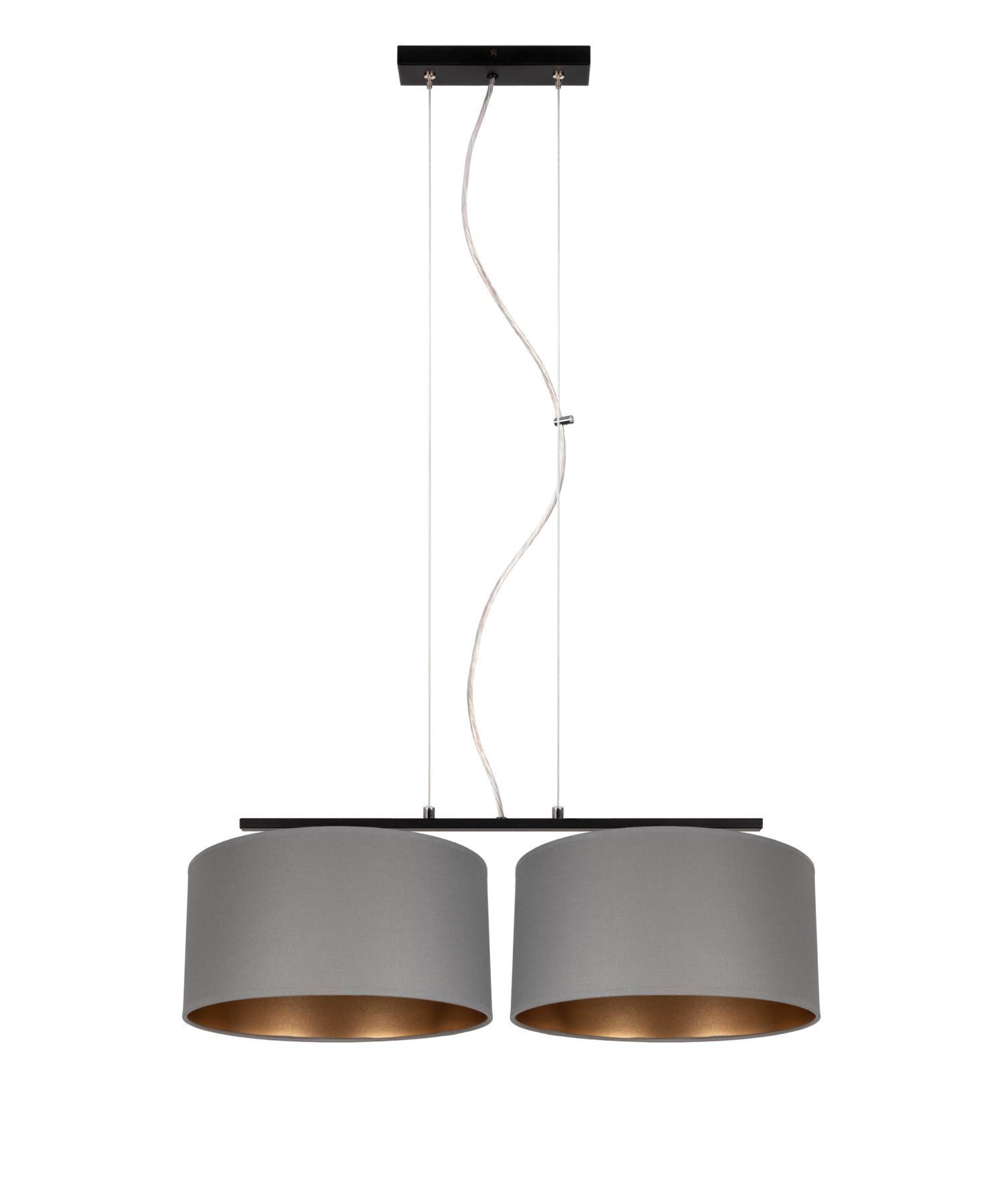 Hängeleuchte, Doppel-Lampenschirm, Graue Lampenschirme, Kabeldekor, Außen- oder Innenbeleuchtung