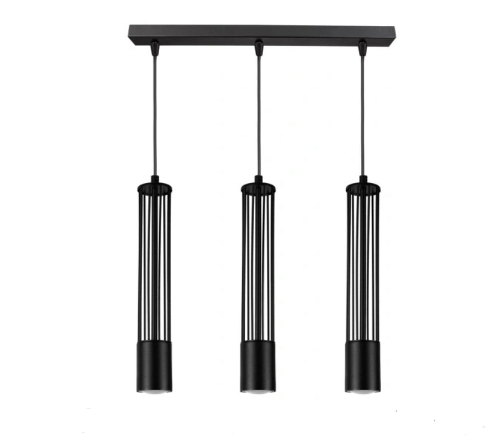 Dekorative Pendelleuchte Metall GU10 55 cm lang Schwarz Glockenspiel, Musikinstrument